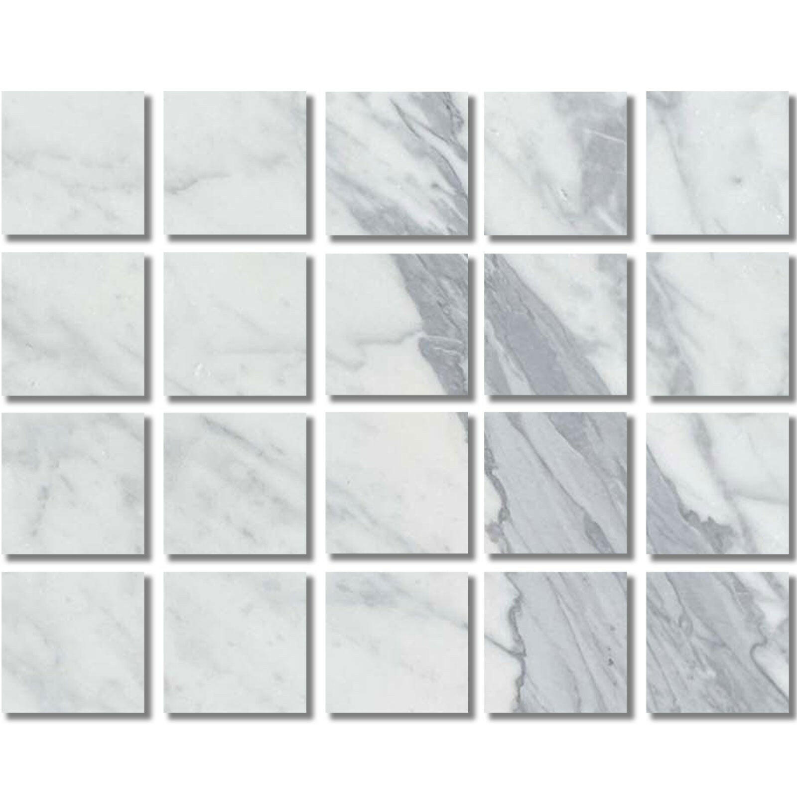 Special Cut | 4x4 Italian Statuary White Marble Polished Tile Special Cut | 4x4 Italian Statuary White Marble Polished Tile - American Tile Depot