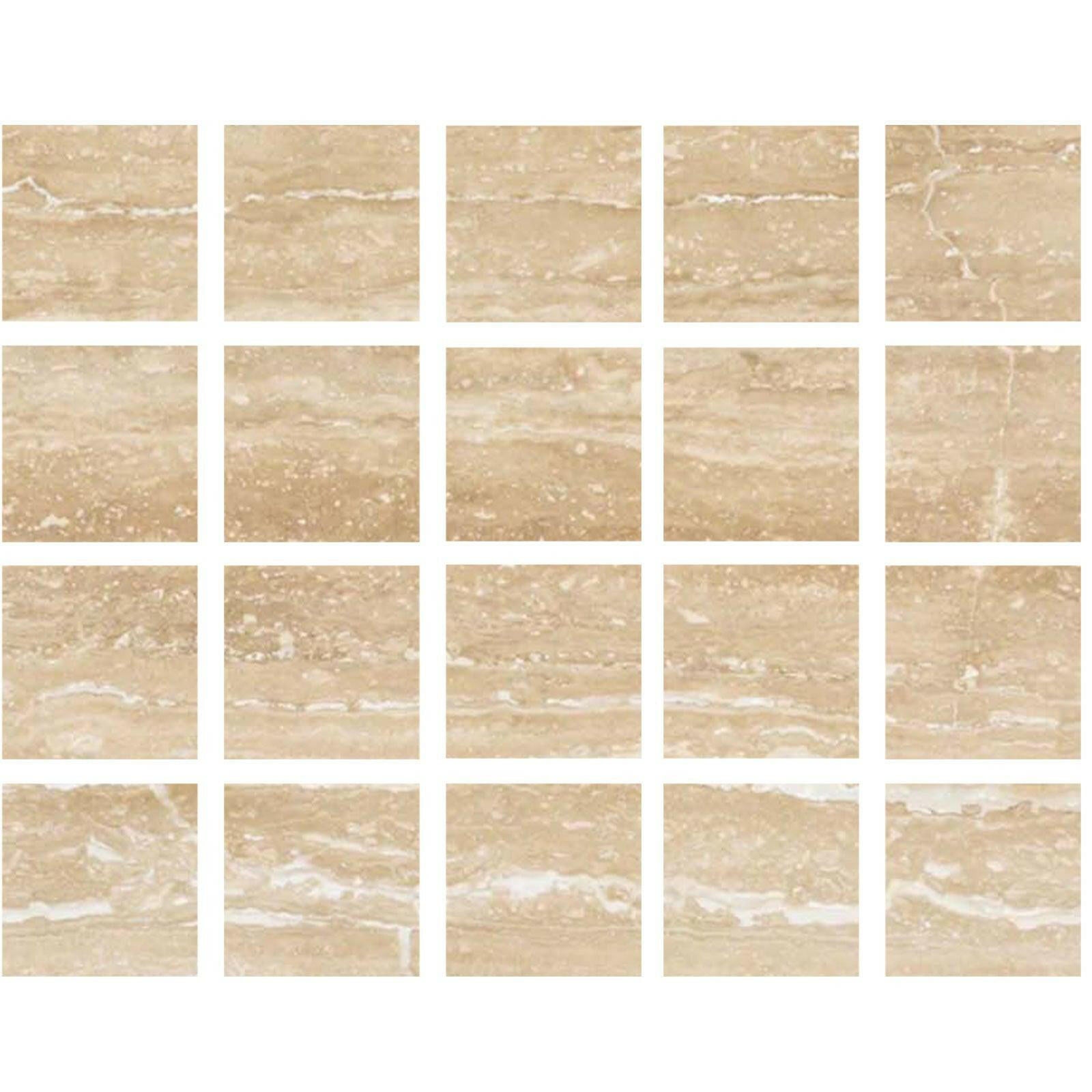 Special Cut | 4x4 Ivory Travertine Vein Cut Filled & Honed Tile Special Cut | 4x4 Ivory Travertine Vein Cut Filled & Honed Tile - American Tile Depot