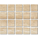 Special Cut | 4x4 Ivory Travertine Vein Cut Filled & Honed Tile Special Cut | 4x4 Ivory Travertine Vein Cut Filled & Honed Tile - American Tile Depot