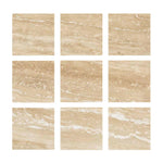 Special Cut | 4x4 Ivory Travertine Vein Cut Filled & Polished Tile Special Cut | 4x4 Ivory Travertine Vein Cut Filled & Polished Tile - American Tile Depot