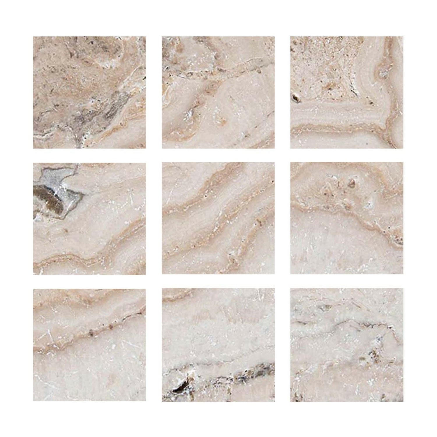 Special Cut | 4x4 Malibu Travertine Filled & Honed Tile Special Cut | 4x4 Malibu Travertine Filled & Honed Tile - American Tile Depot