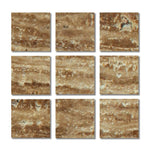 Special Cut | 4x4 Noce Exotic Travertine (Vein-Cut) Filled & Honed Tile Special Cut | 4x4 Noce Exotic Travertine (Vein-Cut) Filled & Honed Tile - American Tile Depot