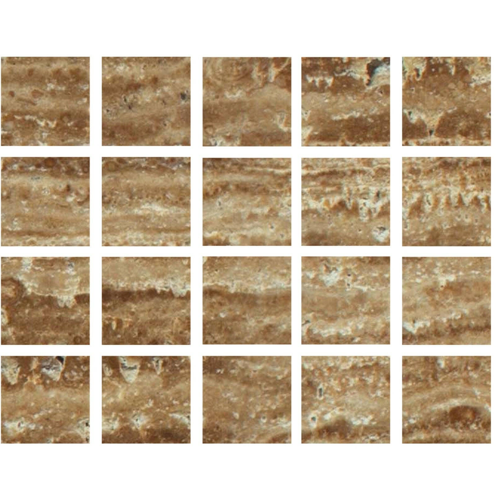 Special Cut | 4x4 Noce Exotic Travertine (Vein-Cut) Filled & Honed Tile Special Cut | 4x4 Noce Exotic Travertine (Vein-Cut) Filled & Honed Tile - American Tile Depot