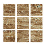 Special Cut | 4x4 Noce Exotic Travertine (Vein-Cut) Filled & Honed Tile Special Cut | 4x4 Noce Exotic Travertine (Vein-Cut) Filled & Honed Tile - American Tile Depot