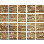 Special Cut | 4x4 Noce Exotic Travertine (Vein-Cut) Filled & Polished Tile Special Cut | 4x4 Noce Exotic Travertine (Vein-Cut) Filled & Polished Tile - American Tile Depot