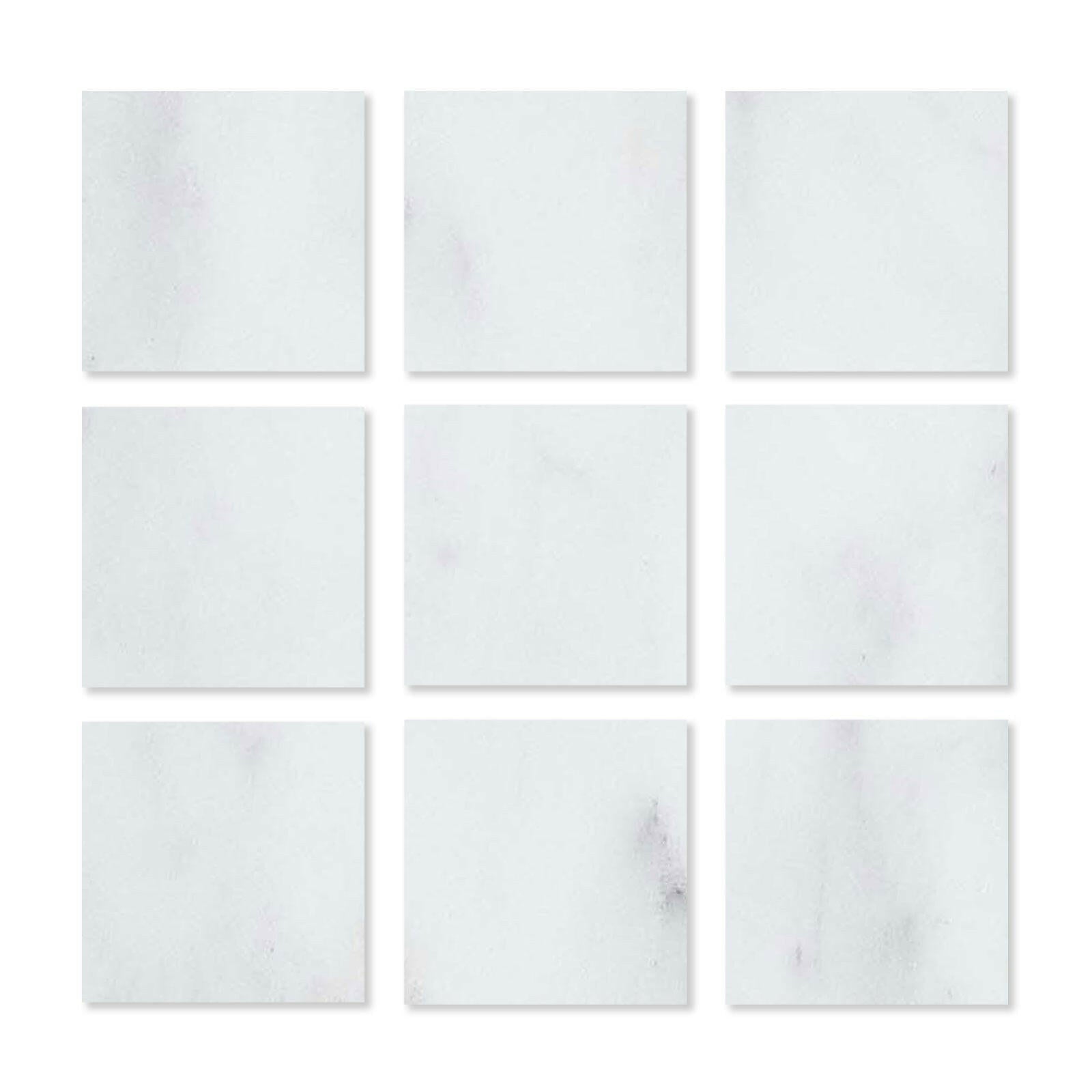 Special Cut | 4x4 Oriental White / Asian Statuary Marble Honed Tile Special Cut | 4x4 Oriental White / Asian Statuary Marble Honed Tile - American Tile Depot
