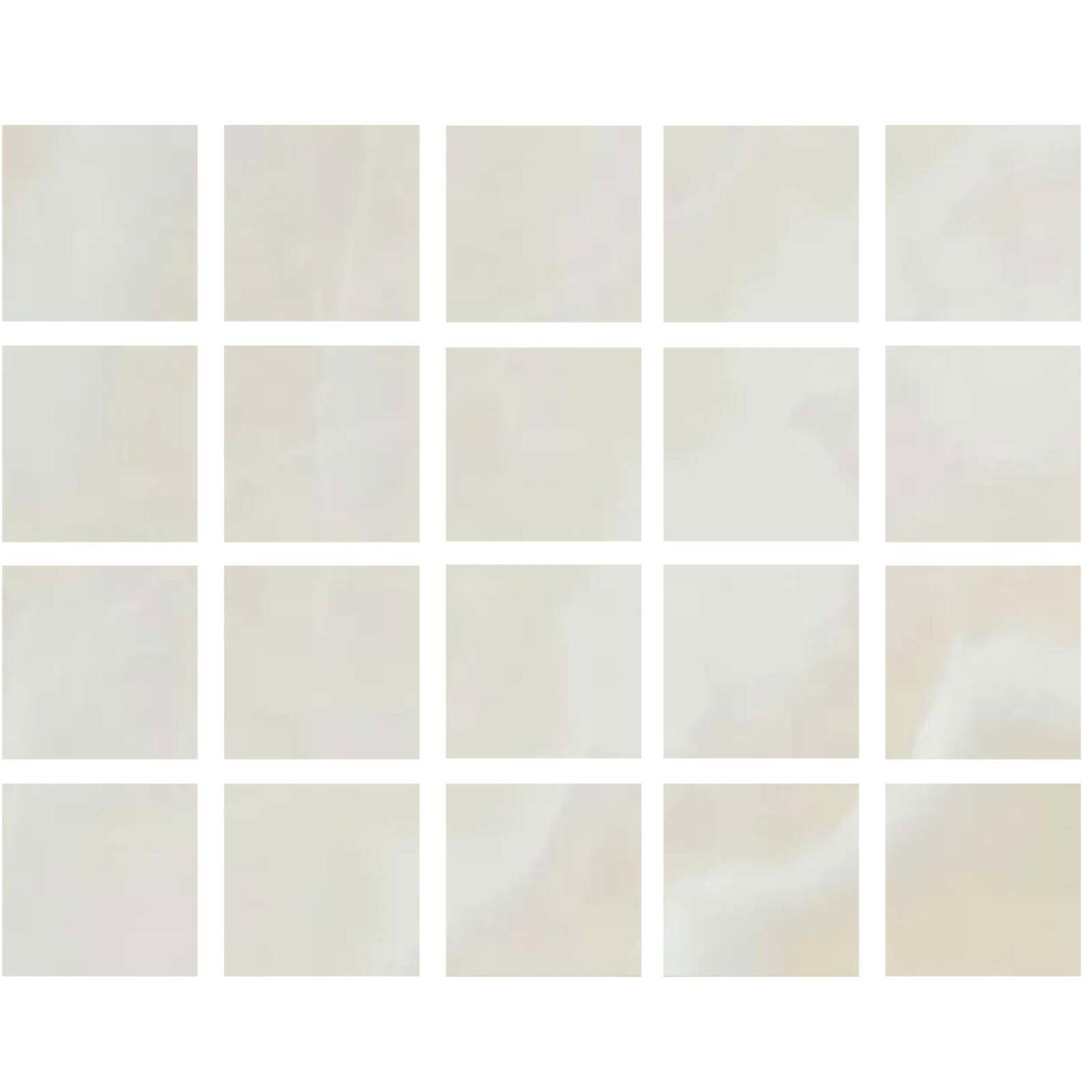 Special Cut | 4x4 Premium White Onyx CROSS-CUT Polished Tile - American Tile Depot