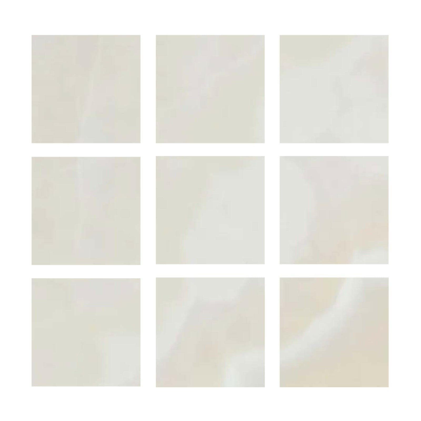 Special Cut | 4x4 Premium White Onyx CROSS-CUT Polished Tile - American Tile Depot