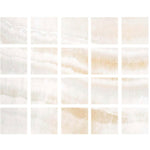 Special Cut | 4x4 Premium White Onyx VEIN-CUT Polished Tile - American Tile Depot