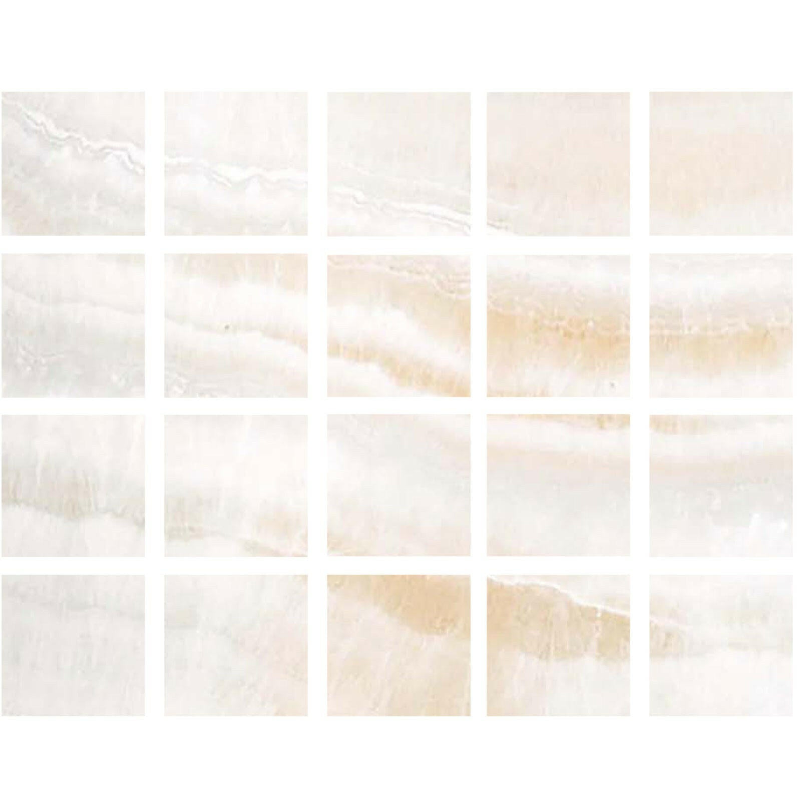 Special Cut | 4x4 Premium White Onyx VEIN-CUT Polished Tile - American Tile Depot