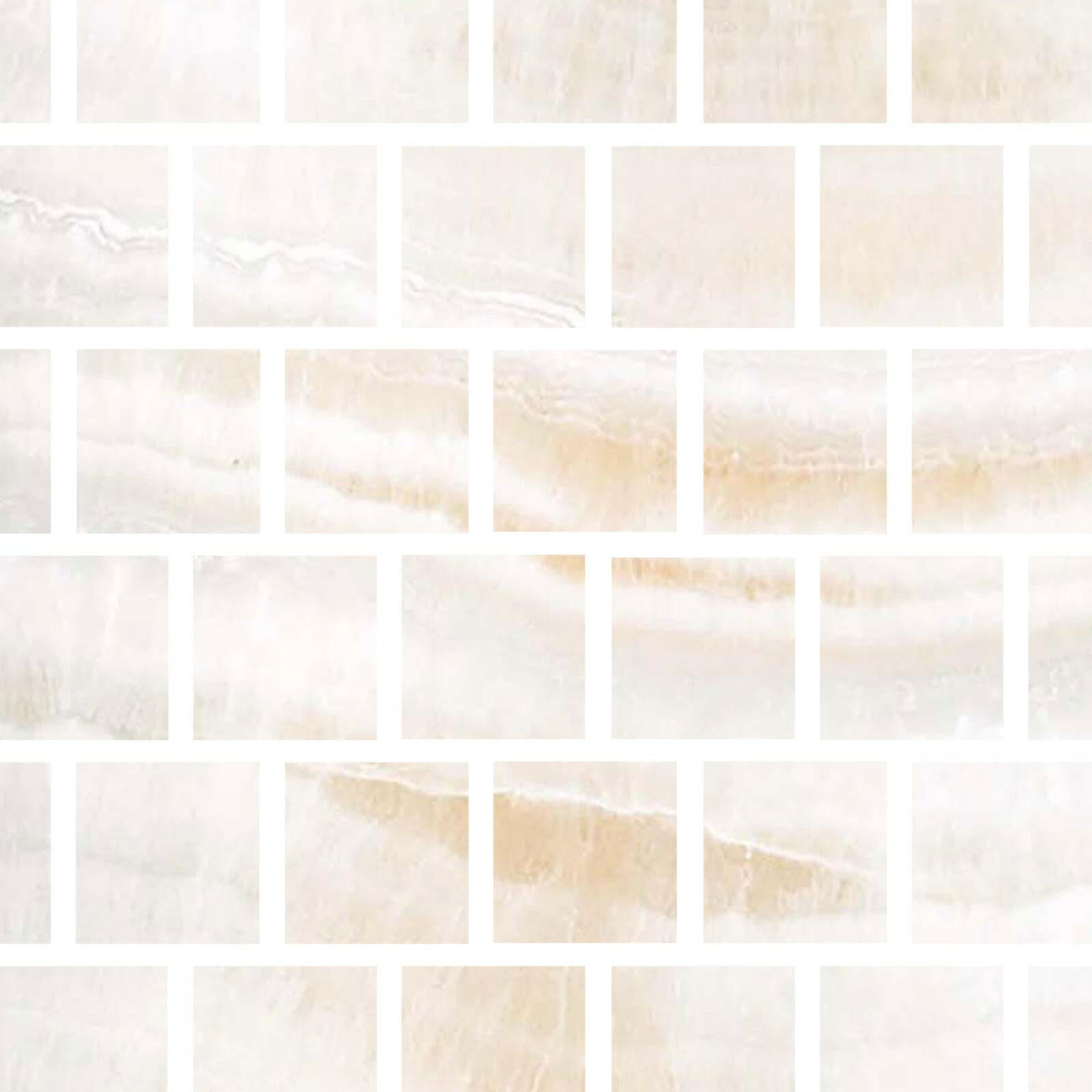 Special Cut | 4x4 Premium White Onyx VEIN-CUT Polished Tile - American Tile Depot