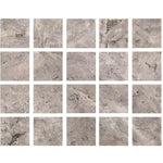 Special Cut | 4x4 Silver Travertine Filled & Honed Tile Special Cut | 4x4 Silver Travertine Filled & Honed Tile - American Tile Depot