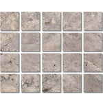 Special Cut | 4x4 Silver Travertine Filled & Honed Tile Special Cut | 4x4 Silver Travertine Filled & Honed Tile - American Tile Depot