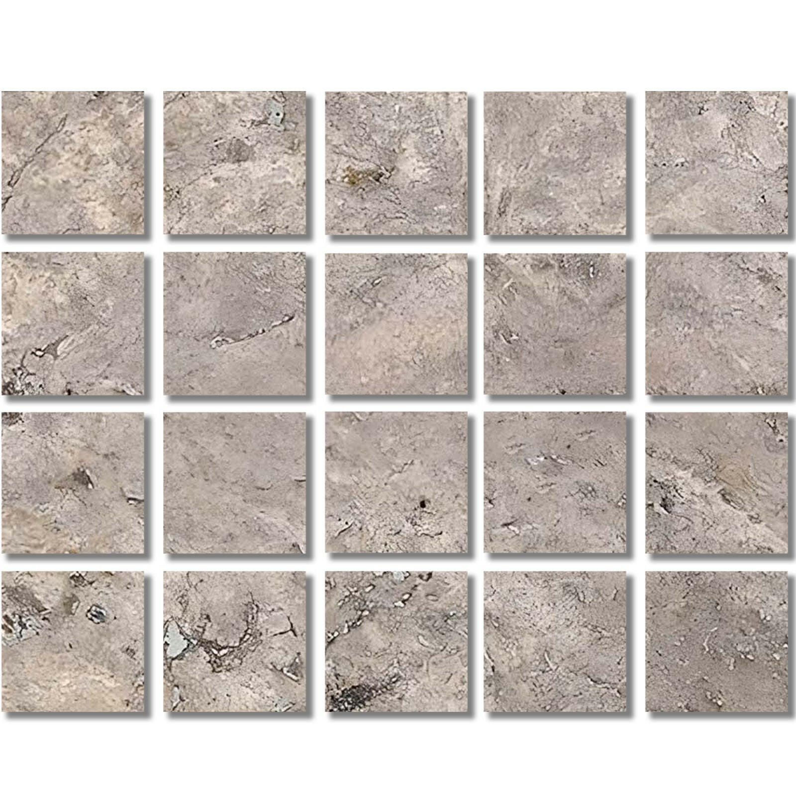 Special Cut | 4x4 Silver Travertine Filled & Honed Tile Special Cut | 4x4 Silver Travertine Filled & Honed Tile - American Tile Depot