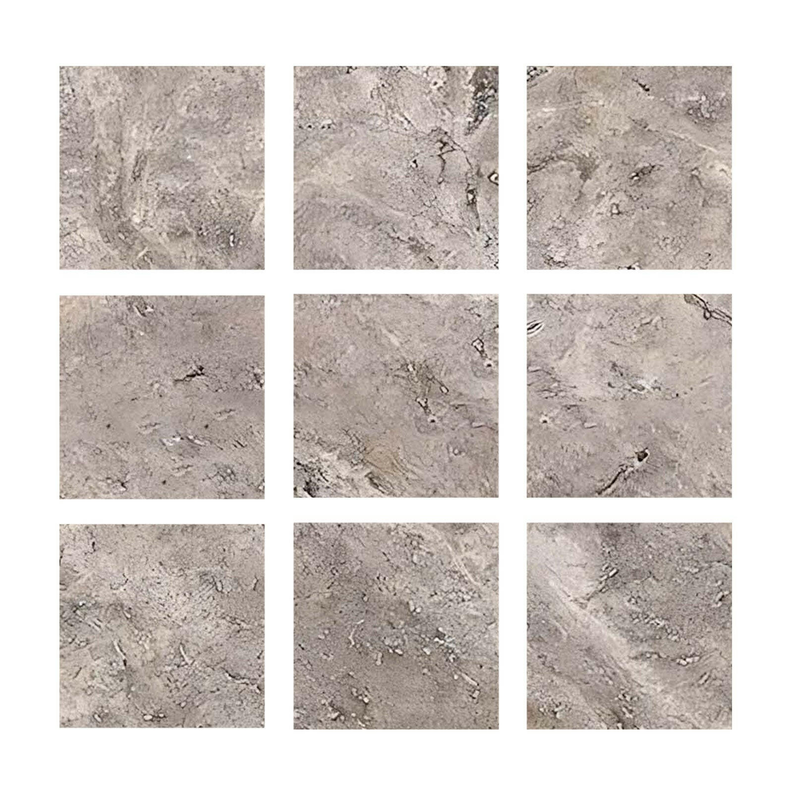 Special Cut | 4x4 Silver Travertine Filled & Honed Tile Special Cut | 4x4 Silver Travertine Filled & Honed Tile - American Tile Depot