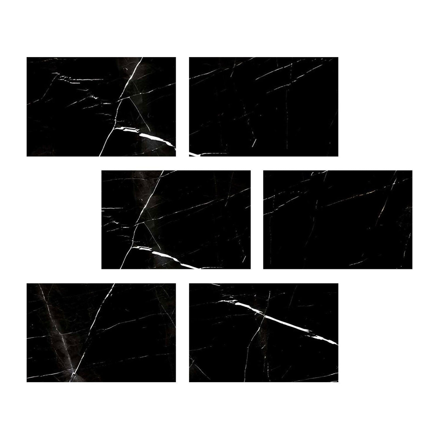 Special Cut | 4x6 Black Marquina Marble Honed Tile Special Cut | 4x6 Black Marquina Marble Honed Tile - American Tile Depot
