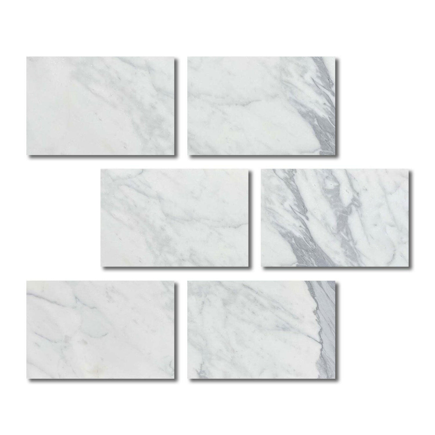 Special Cut | 4x6 Italian Statuary White Marble Honed Tile Special Cut | 4x6 Italian Statuary White Marble Honed Tile - American Tile Depot