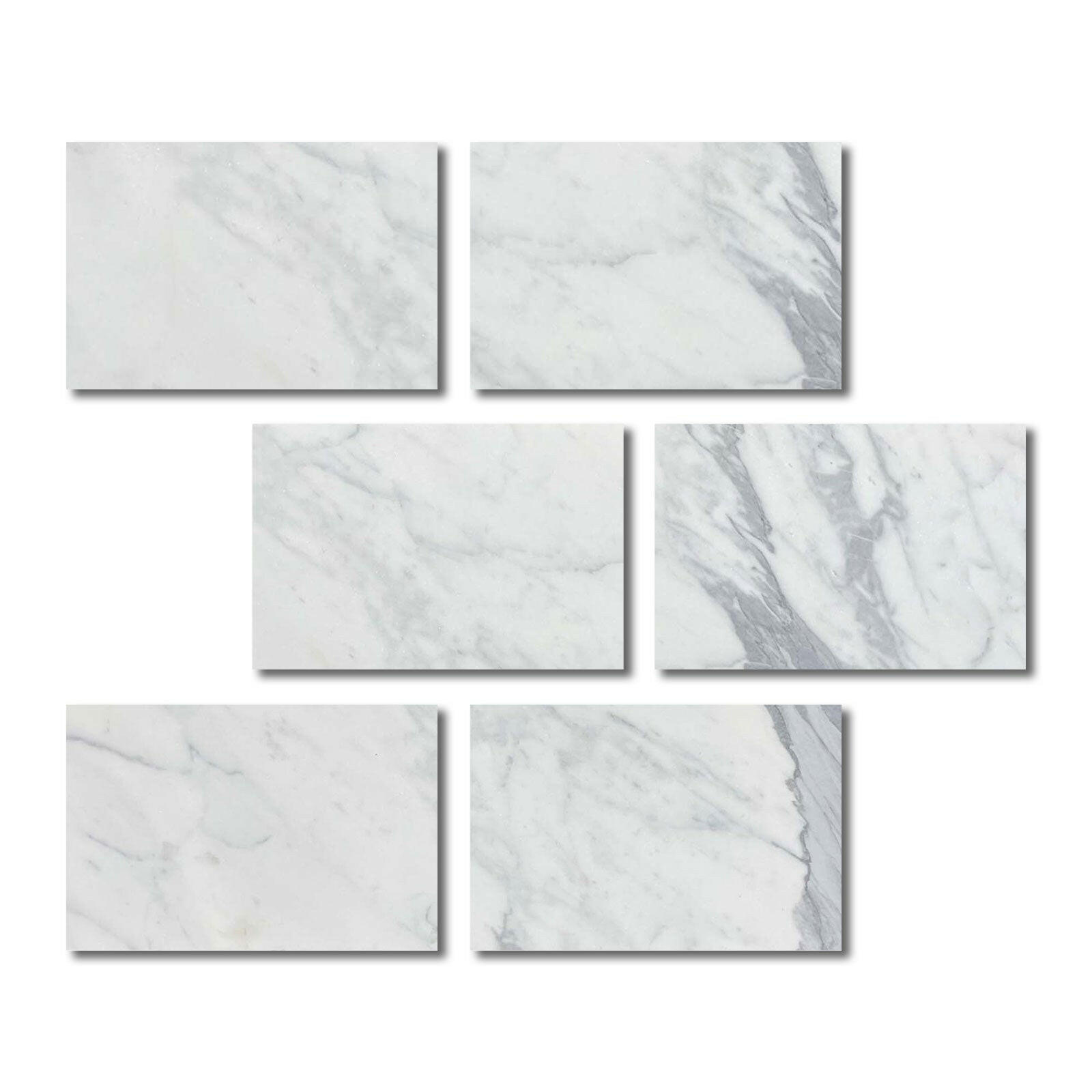 Special Cut | 4x6 Italian Statuary White Marble Honed Tile Special Cut | 4x6 Italian Statuary White Marble Honed Tile - American Tile Depot