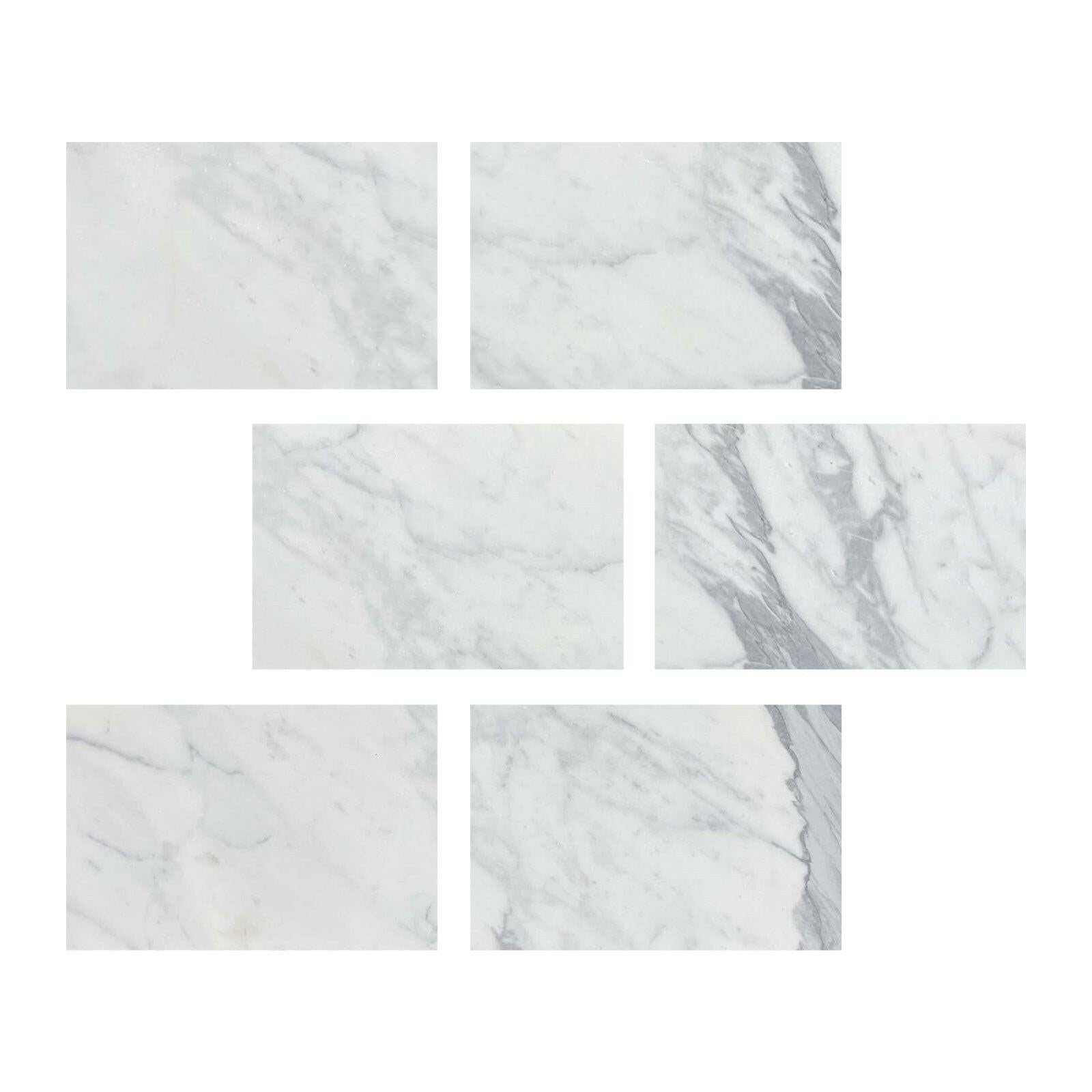 Special Cut | 4x6 Italian Statuary White Marble Honed Tile Special Cut | 4x6 Italian Statuary White Marble Honed Tile - American Tile Depot