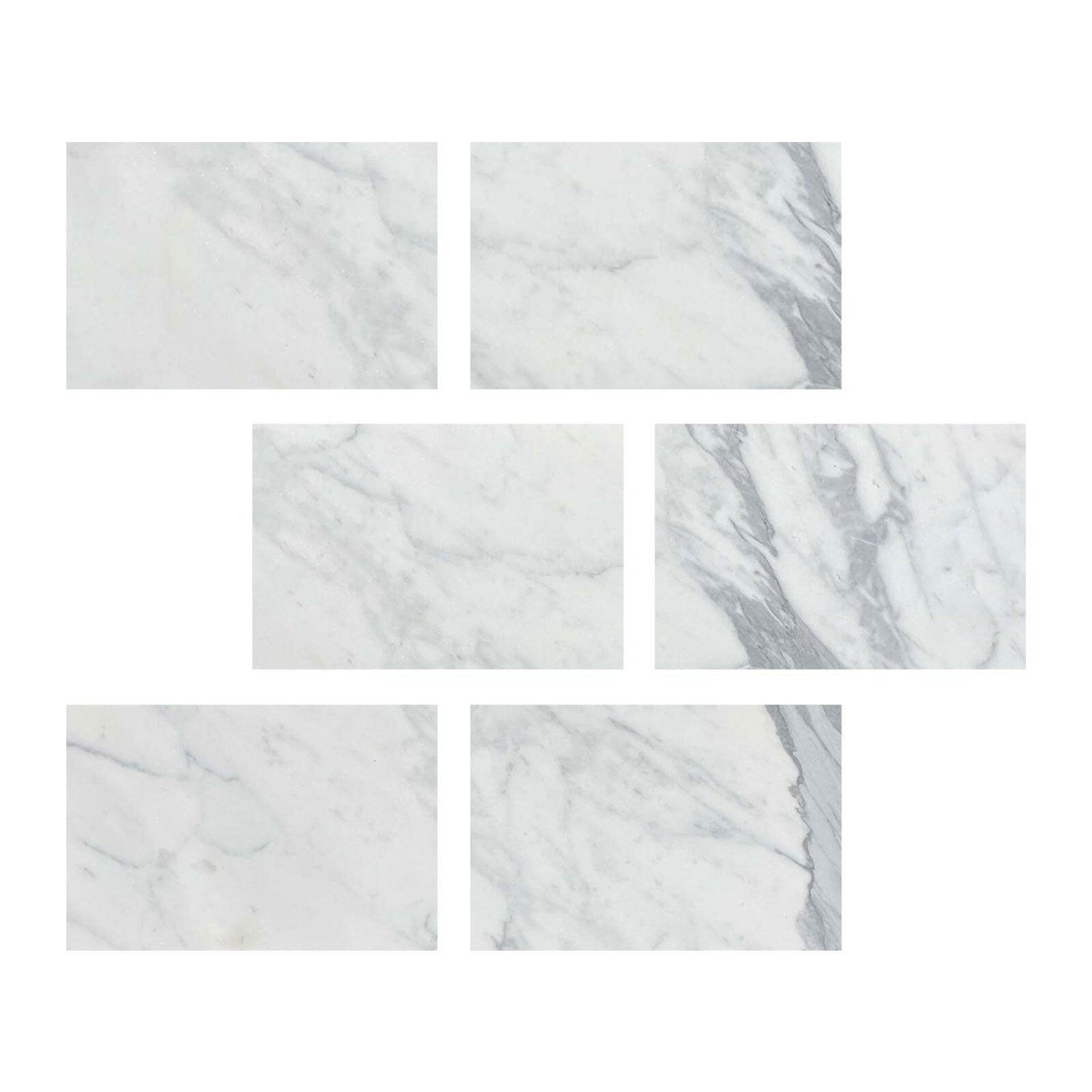 Special Cut | 4x6 Italian Statuary White Marble Polished Tile Special Cut | 4x6 Italian Statuary White Marble Polished Tile - American Tile Depot