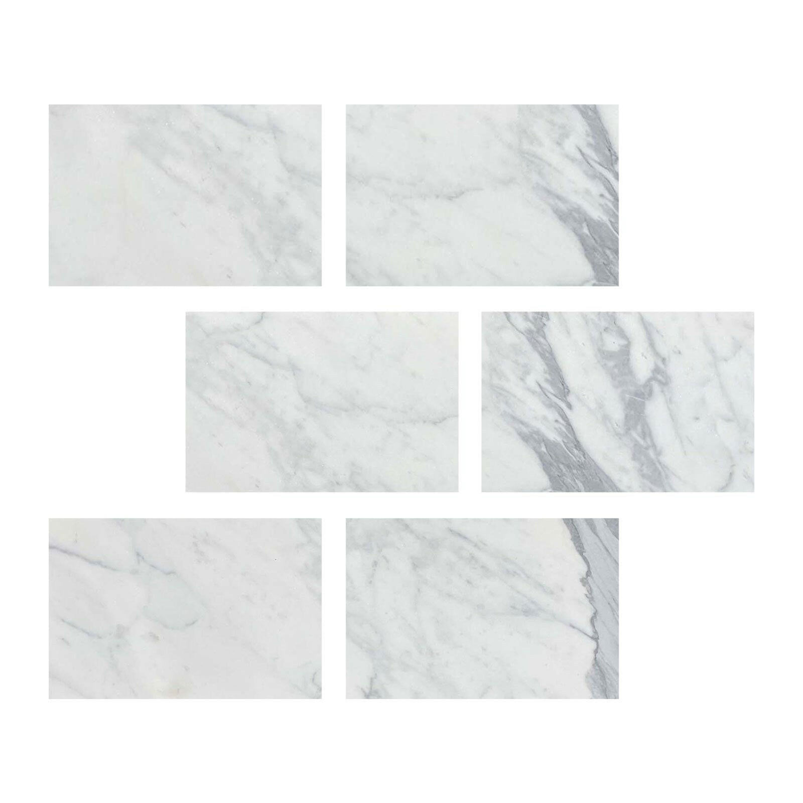 Special Cut | 4x6 Italian Statuary White Marble Polished Tile Special Cut | 4x6 Italian Statuary White Marble Polished Tile - American Tile Depot