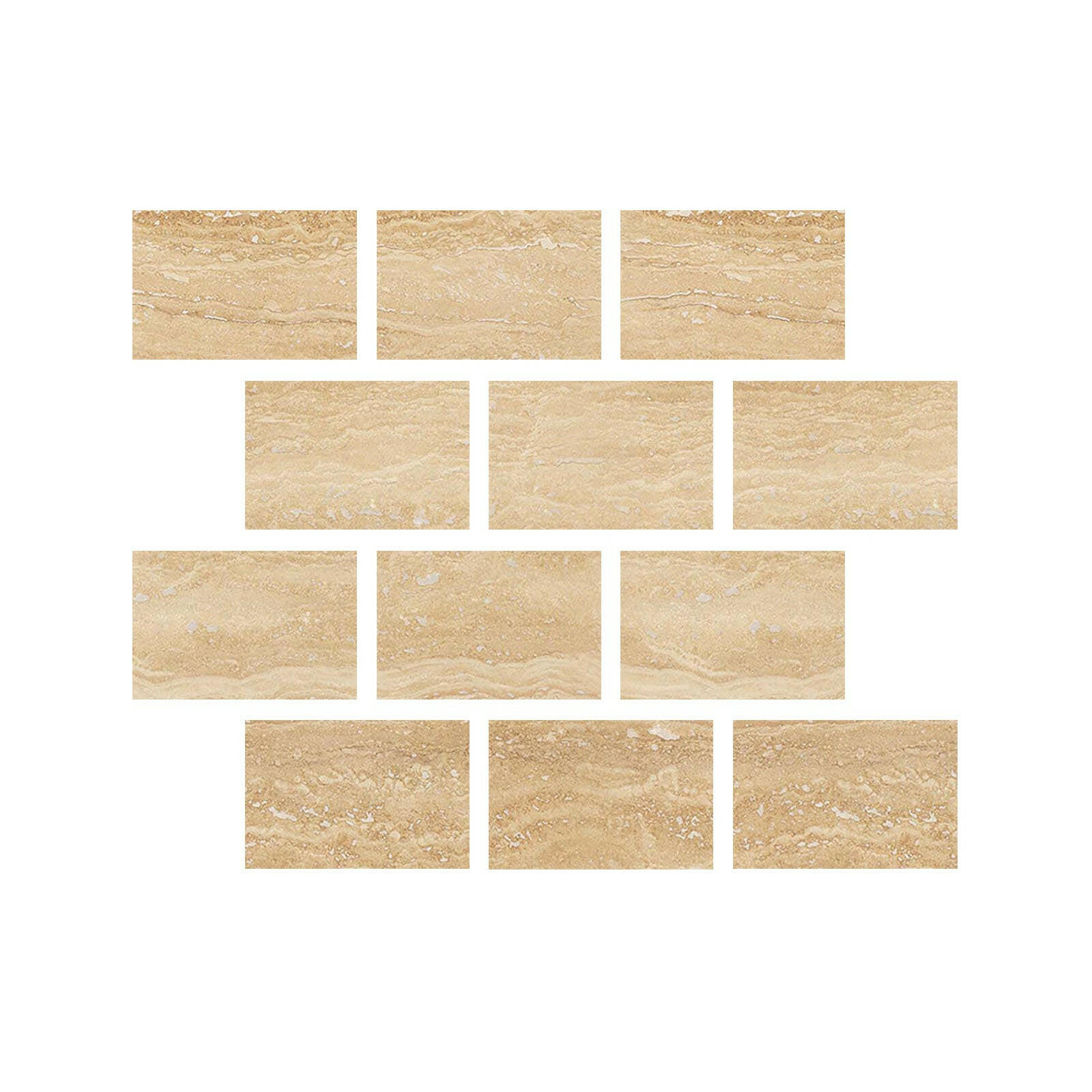 Special Cut | 4x6 Ivory Travertine Vein Cut Filled & Polished Tile Special Cut | 4x6 Ivory Travertine Vein Cut Filled & Polished Tile - American Tile Depot