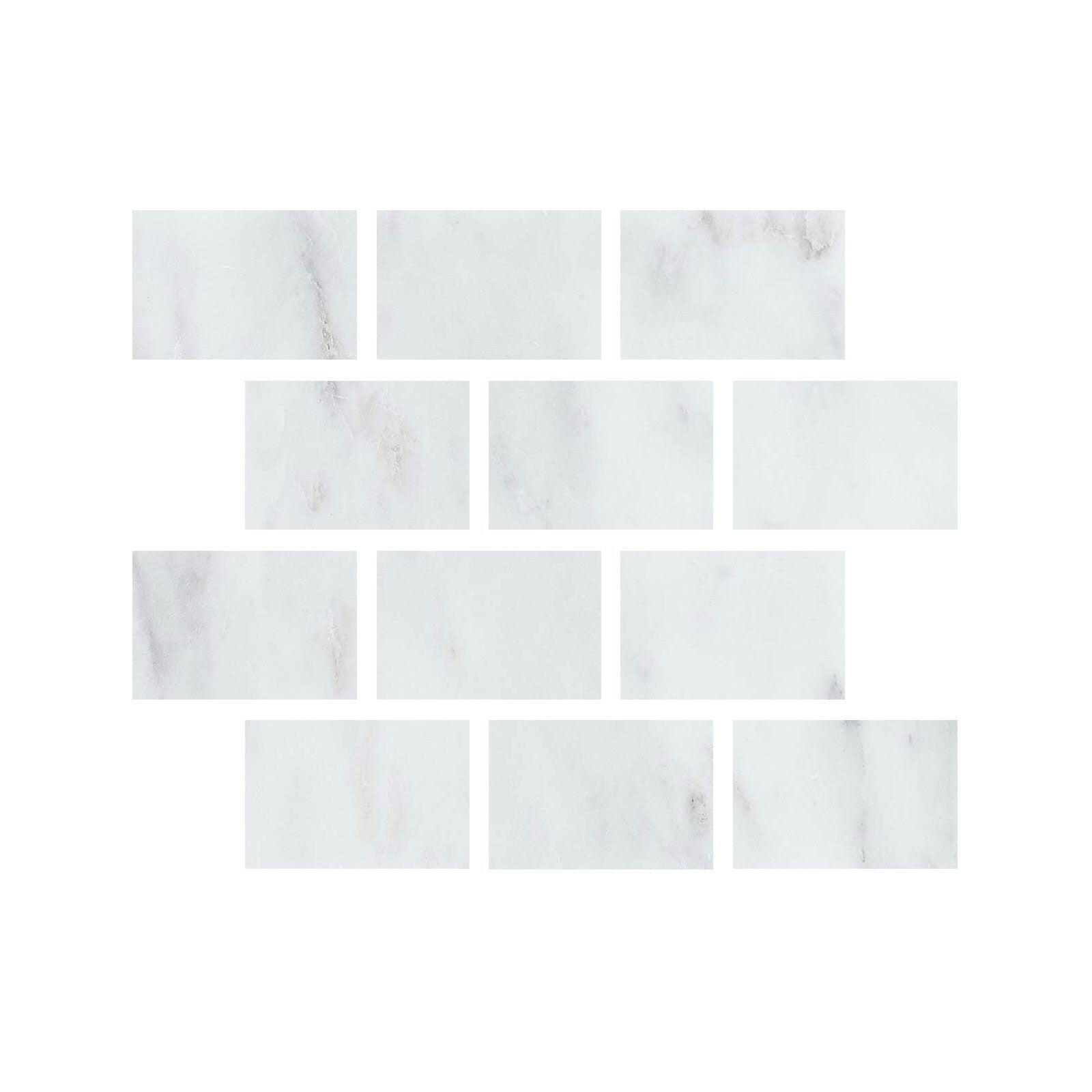 Special Cut | 4x6 Oriental White / Asian Statuary Marble Honed Tile Special Cut | 4x6 Oriental White / Asian Statuary Marble Honed Tile - American Tile Depot