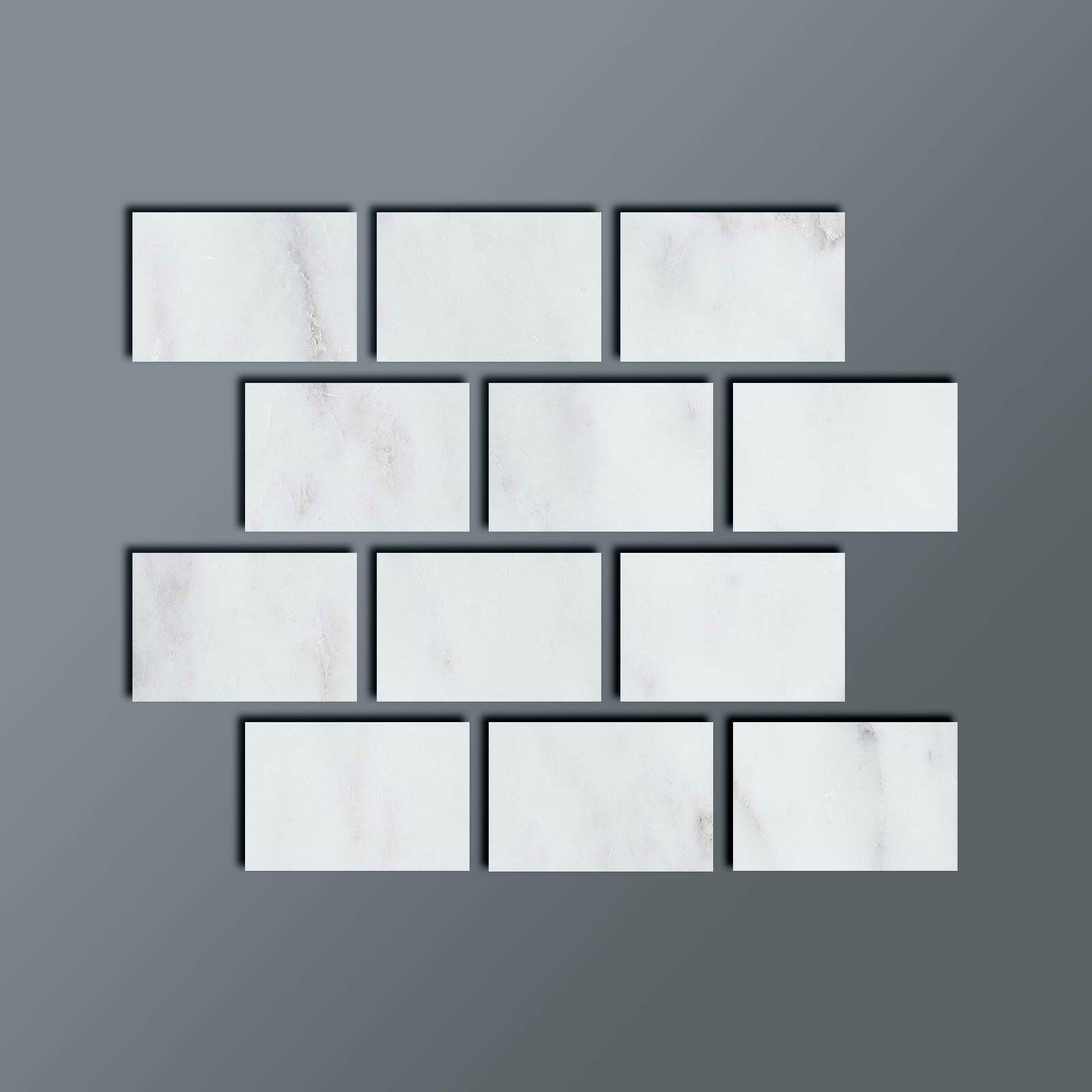 Special Cut | 4x6 Oriental White / Asian Statuary Marble Honed Tile Special Cut | 4x6 Oriental White / Asian Statuary Marble Honed Tile - American Tile Depot
