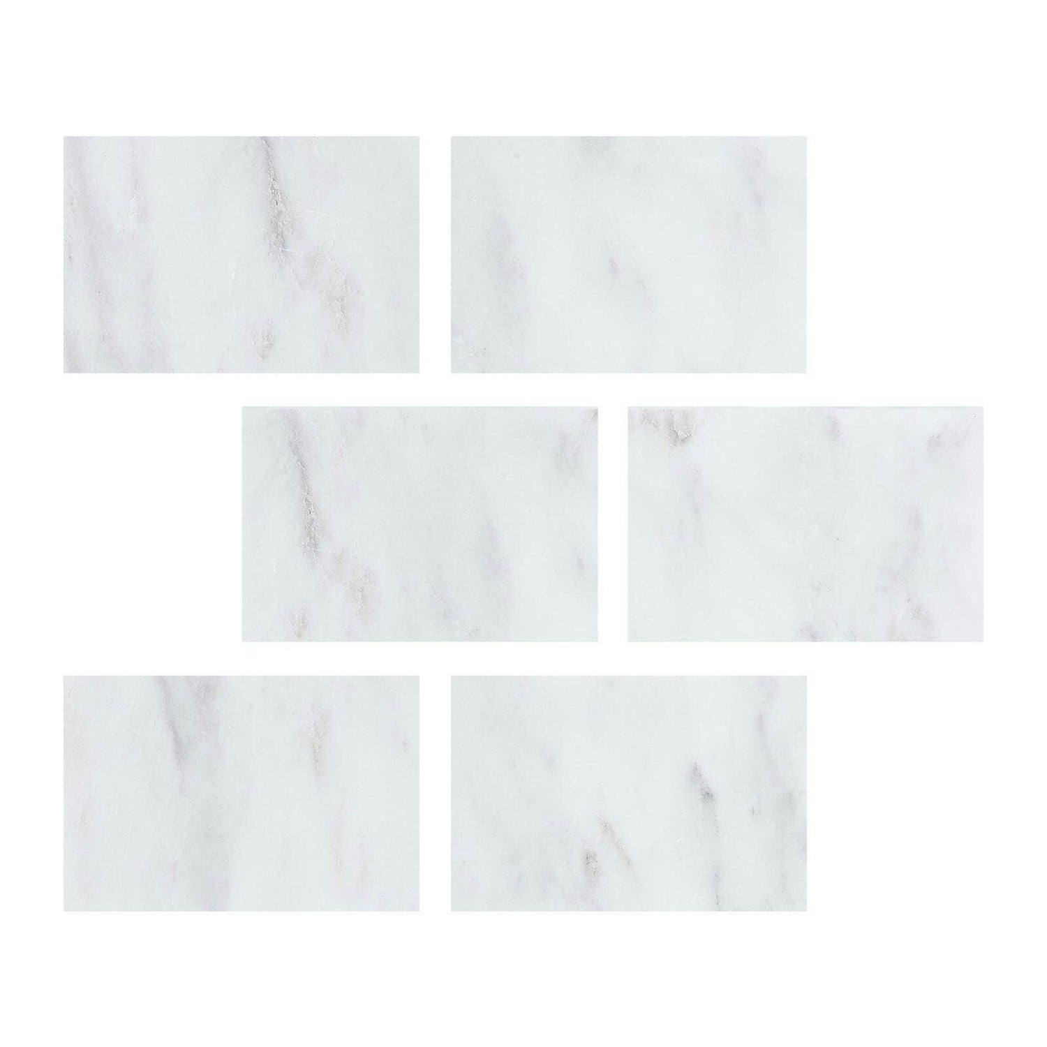 Special Cut | 4x6 Oriental White / Asian Statuary Marble Honed Tile Special Cut | 4x6 Oriental White / Asian Statuary Marble Honed Tile - American Tile Depot