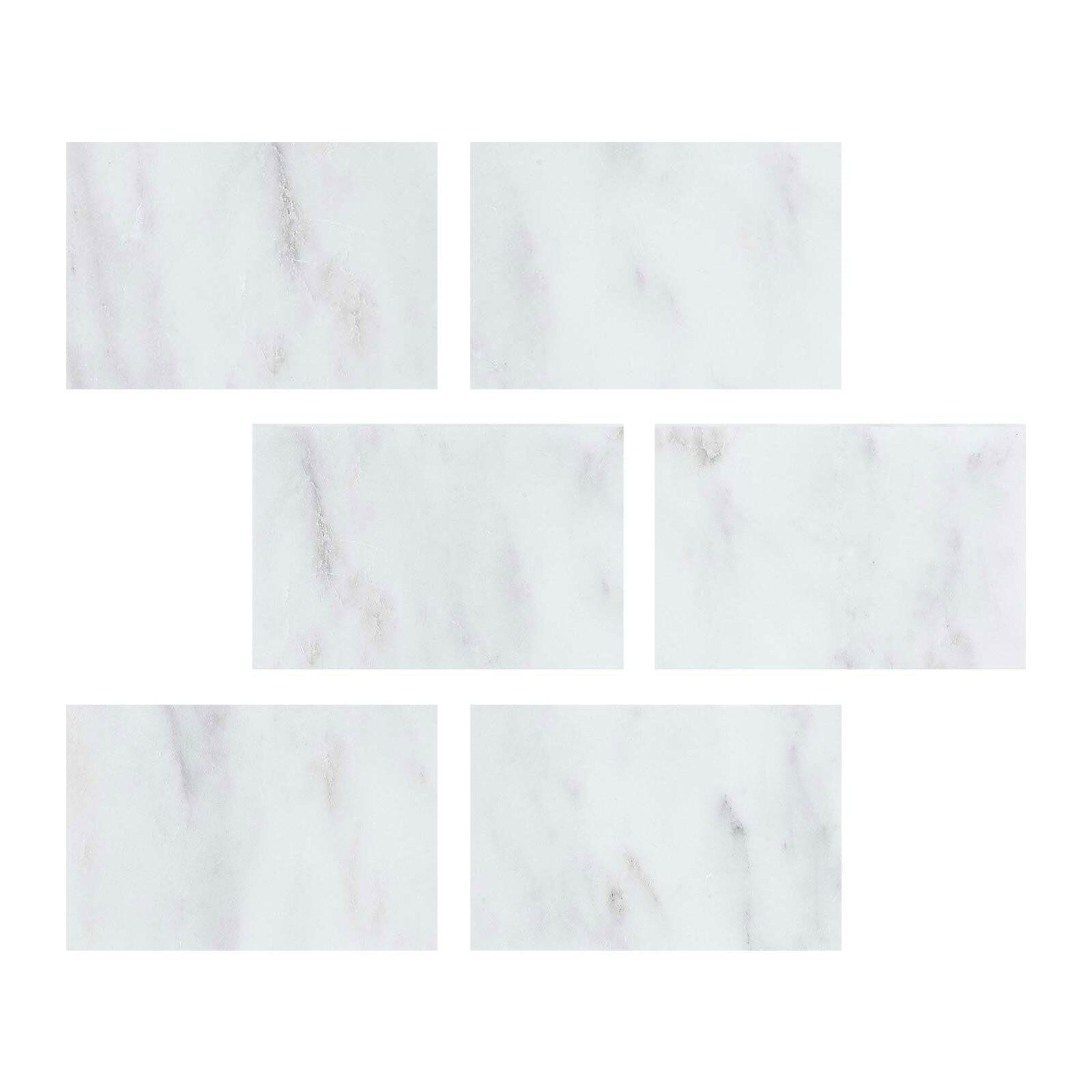 Special Cut | 4x6 Oriental White / Asian Statuary Marble Honed Tile Special Cut | 4x6 Oriental White / Asian Statuary Marble Honed Tile - American Tile Depot