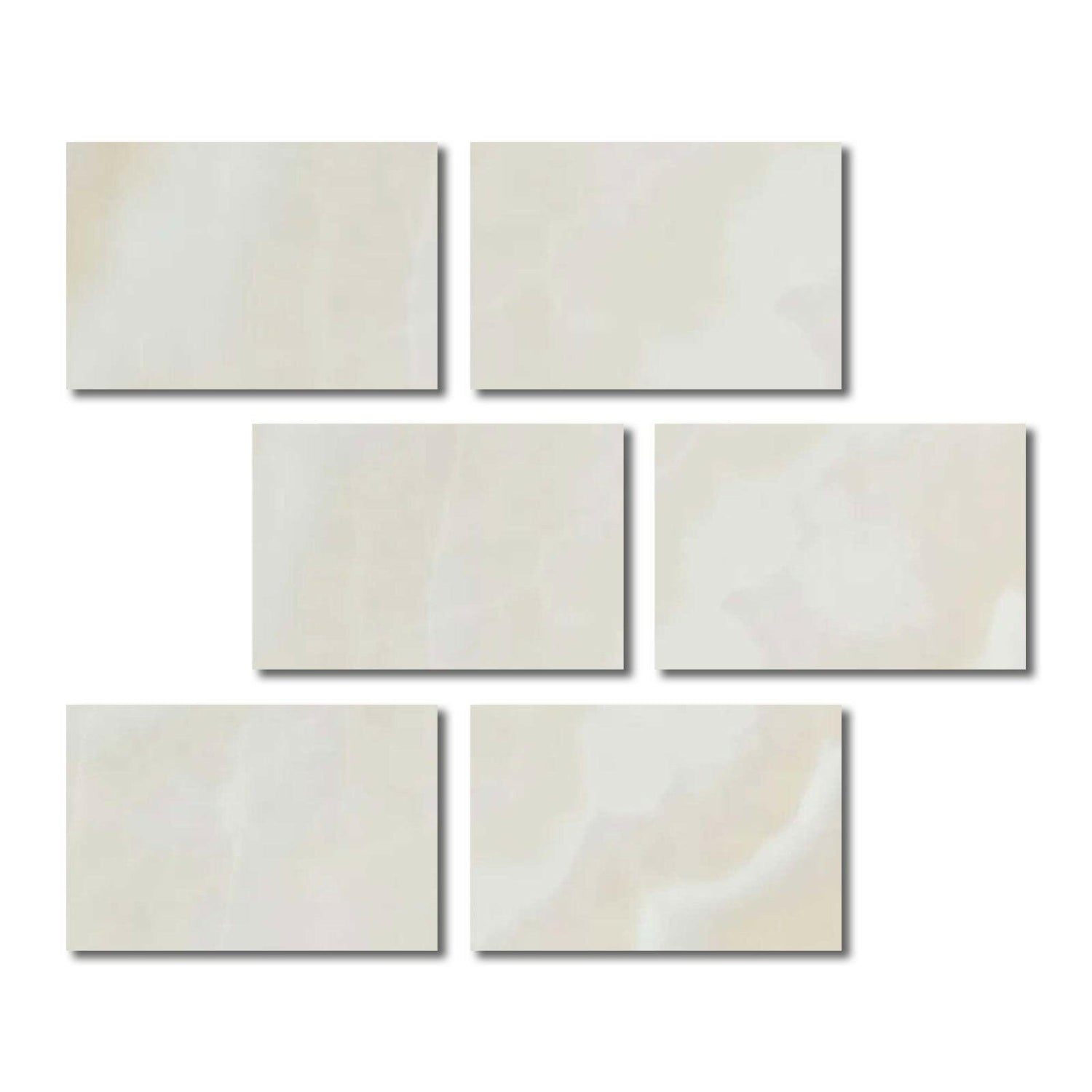 Special Cut | 4x6 Premium White Onyx CROSS-CUT Polished Tile Special Cut | 4x6 Premium White Onyx CROSS-CUT Polished Tile - American Tile Depot
