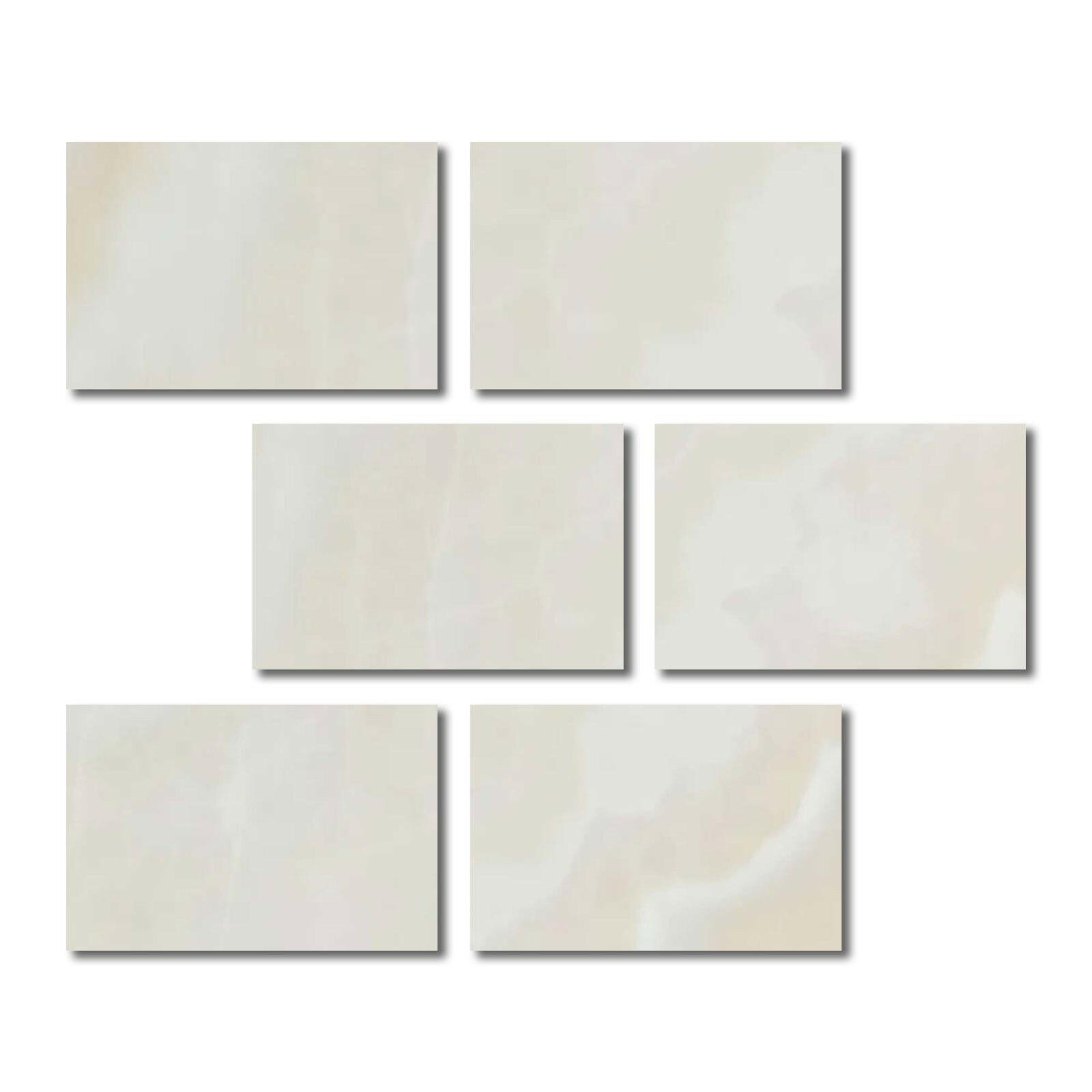 Special Cut | 4x6 Premium White Onyx CROSS-CUT Polished Tile - American Tile Depot