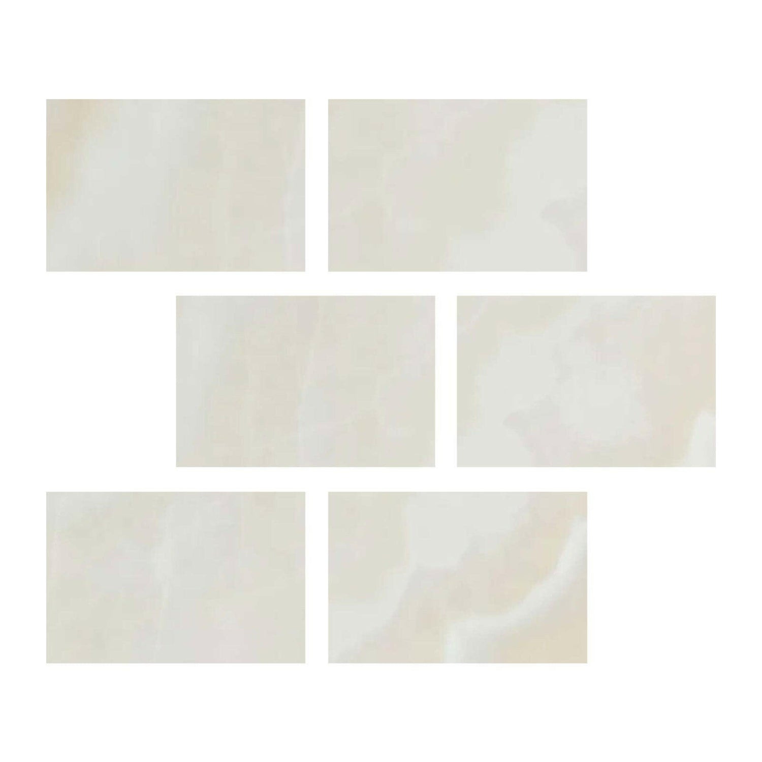 Special Cut | 4x6 Premium White Onyx CROSS-CUT Polished Tile Special Cut | 4x6 Premium White Onyx CROSS-CUT Polished Tile - American Tile Depot