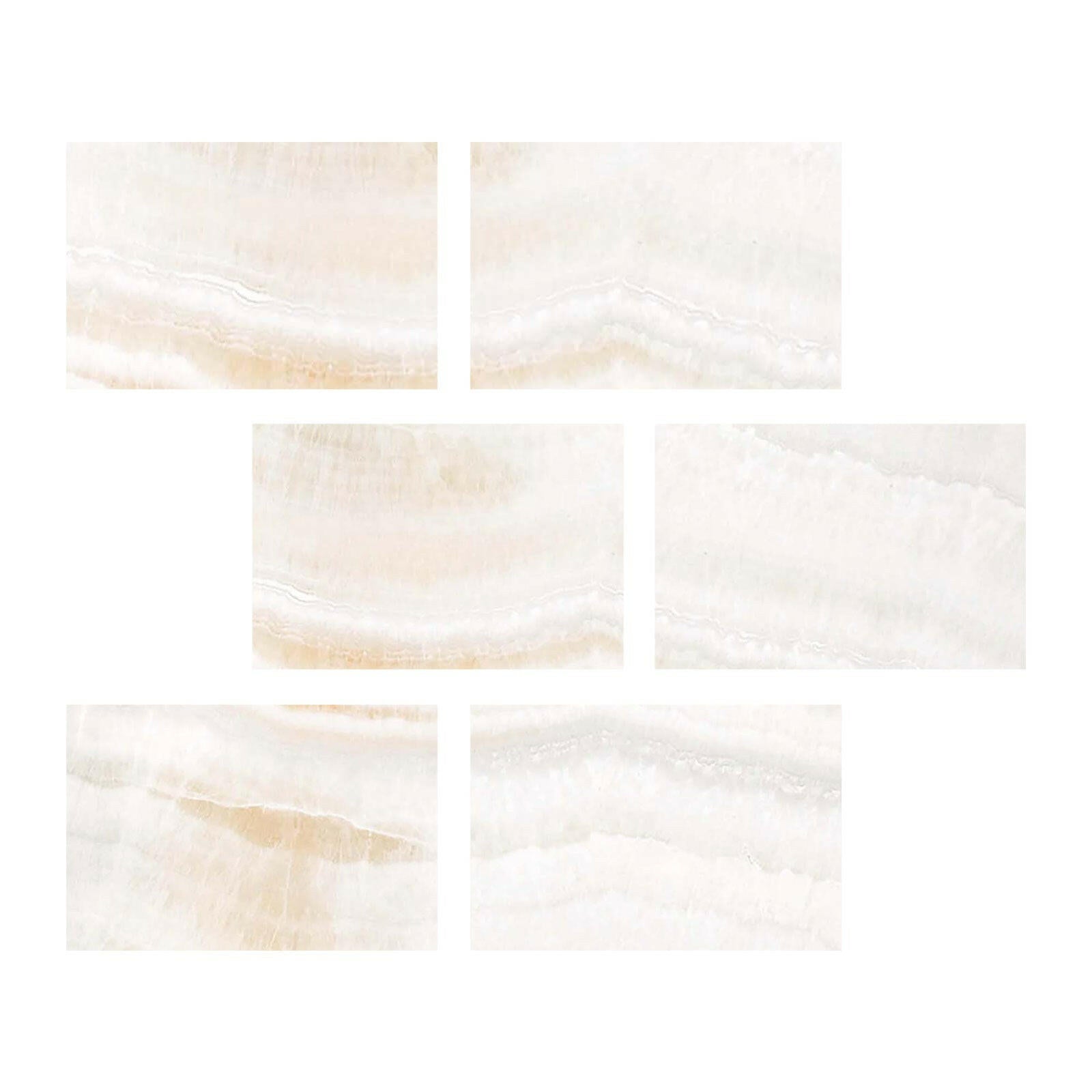 Special Cut | 4x6 Premium White Onyx VEIN-CUT Polished Tile - American Tile Depot