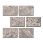 Special Cut | 4x6 Silver Travertine Filled & Honed Tile Special Cut | 4x6 Silver Travertine Filled & Honed Tile - American Tile Depot