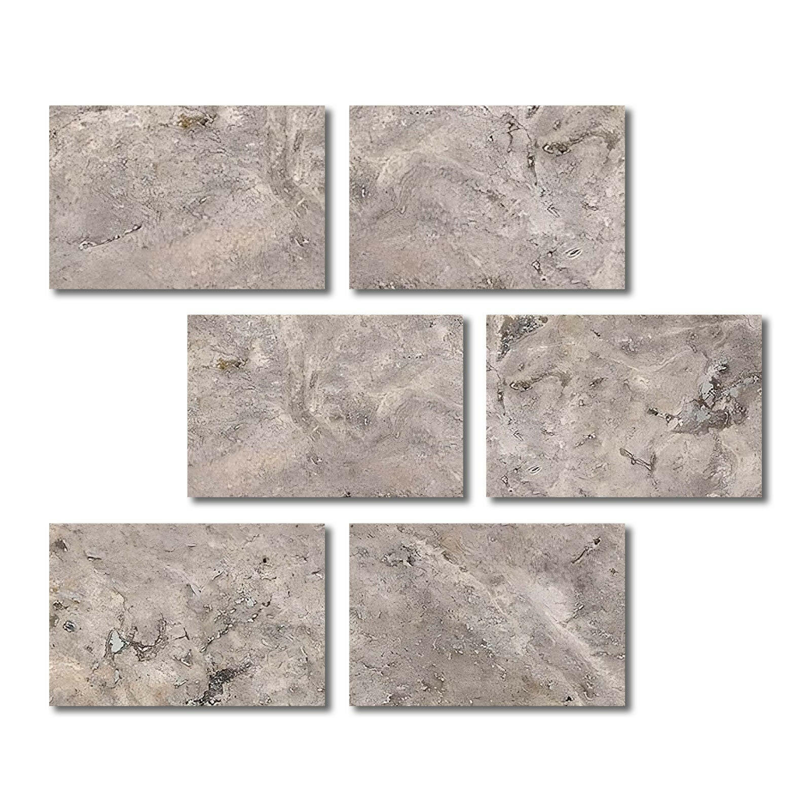 Special Cut | 4x6 Silver Travertine Filled & Honed Tile Special Cut | 4x6 Silver Travertine Filled & Honed Tile - American Tile Depot