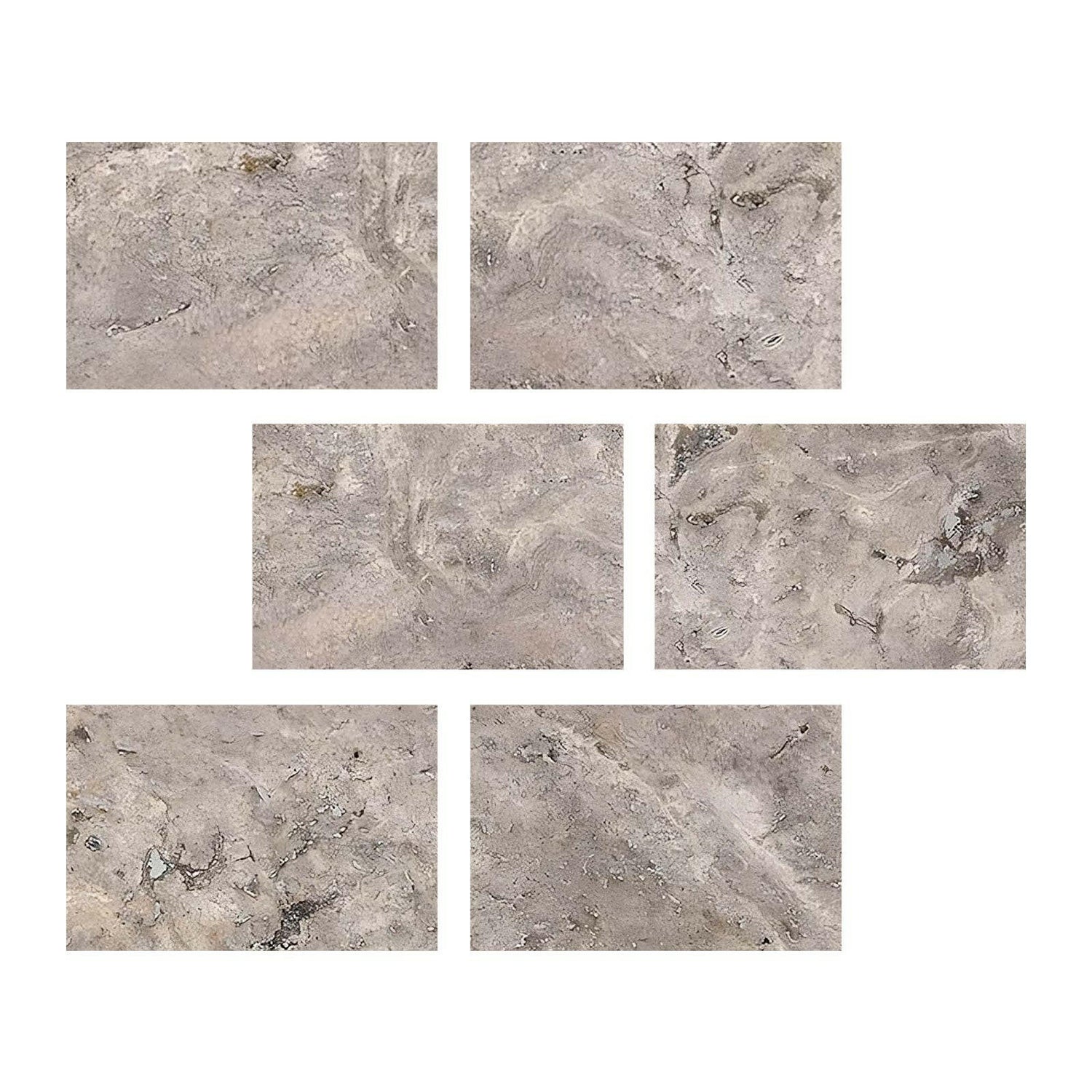 Special Cut | 4x6 Silver Travertine Filled & Honed Tile Special Cut | 4x6 Silver Travertine Filled & Honed Tile - American Tile Depot