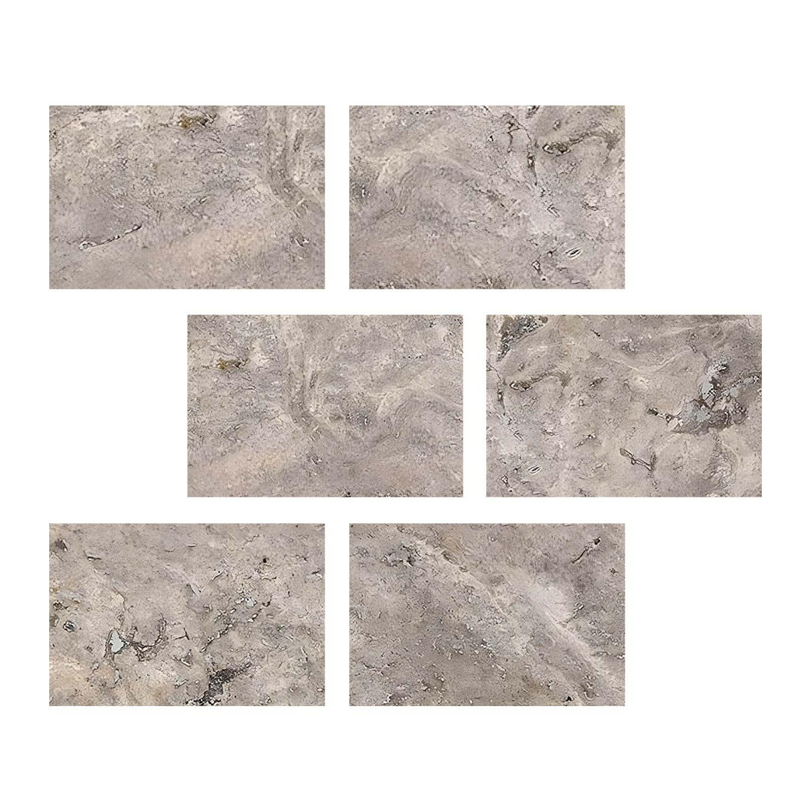 Special Cut | 4x6 Silver Travertine Filled & Honed Tile Special Cut | 4x6 Silver Travertine Filled & Honed Tile - American Tile Depot