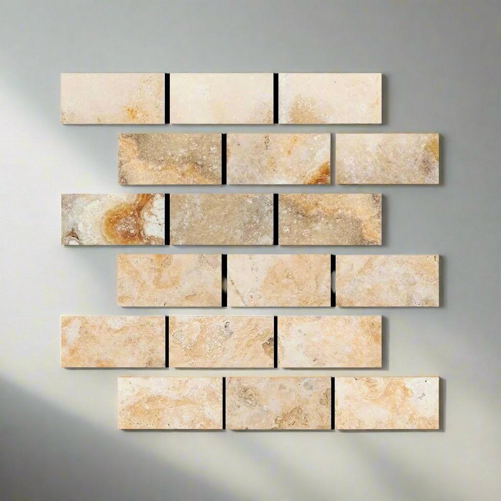 Special Cut | 4x8 Antico Onyx Travertine Filled & Honed Tile Special Cut | 4x8 Antico Onyx Travertine Filled & Honed Tile - American Tile Depot