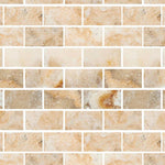 Special Cut | 4x8 Antico Onyx Travertine Filled & Honed Tile Special Cut | 4x8 Antico Onyx Travertine Filled & Honed Tile - American Tile Depot