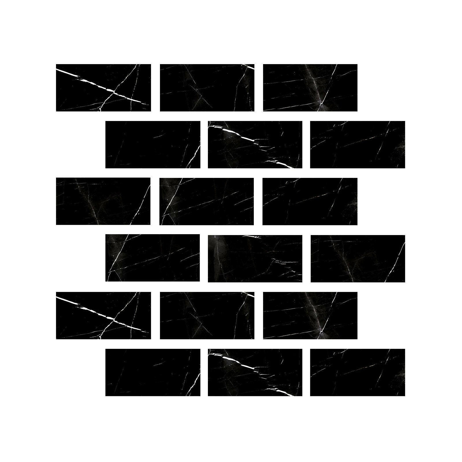 Special Cut | 4x8 Black Marquina Marble Honed Tile Special Cut | 4x8 Black Marquina Marble Honed Tile - American Tile Depot