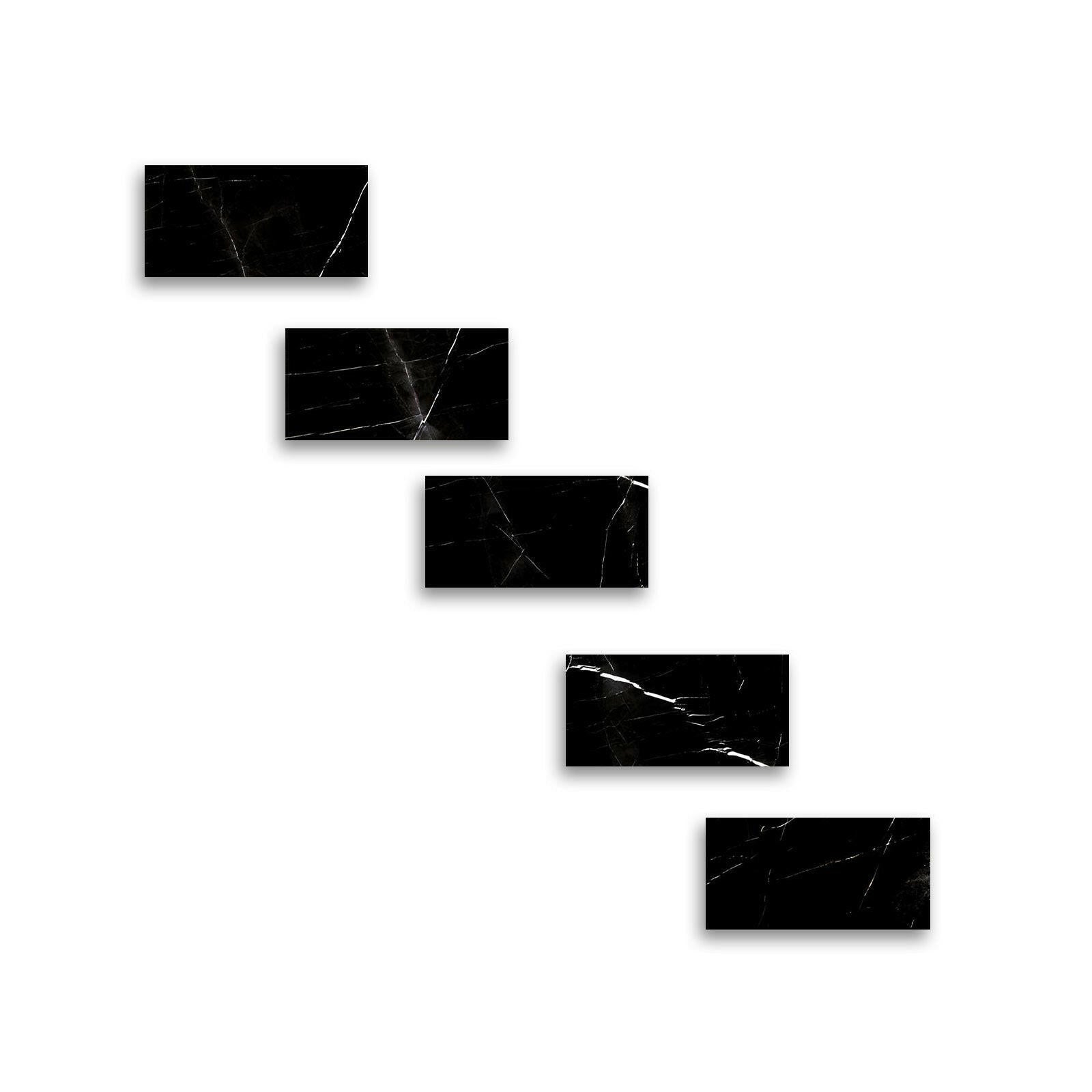 Special Cut | 4x8 Black Marquina Marble Honed Tile Special Cut | 4x8 Black Marquina Marble Honed Tile - American Tile Depot