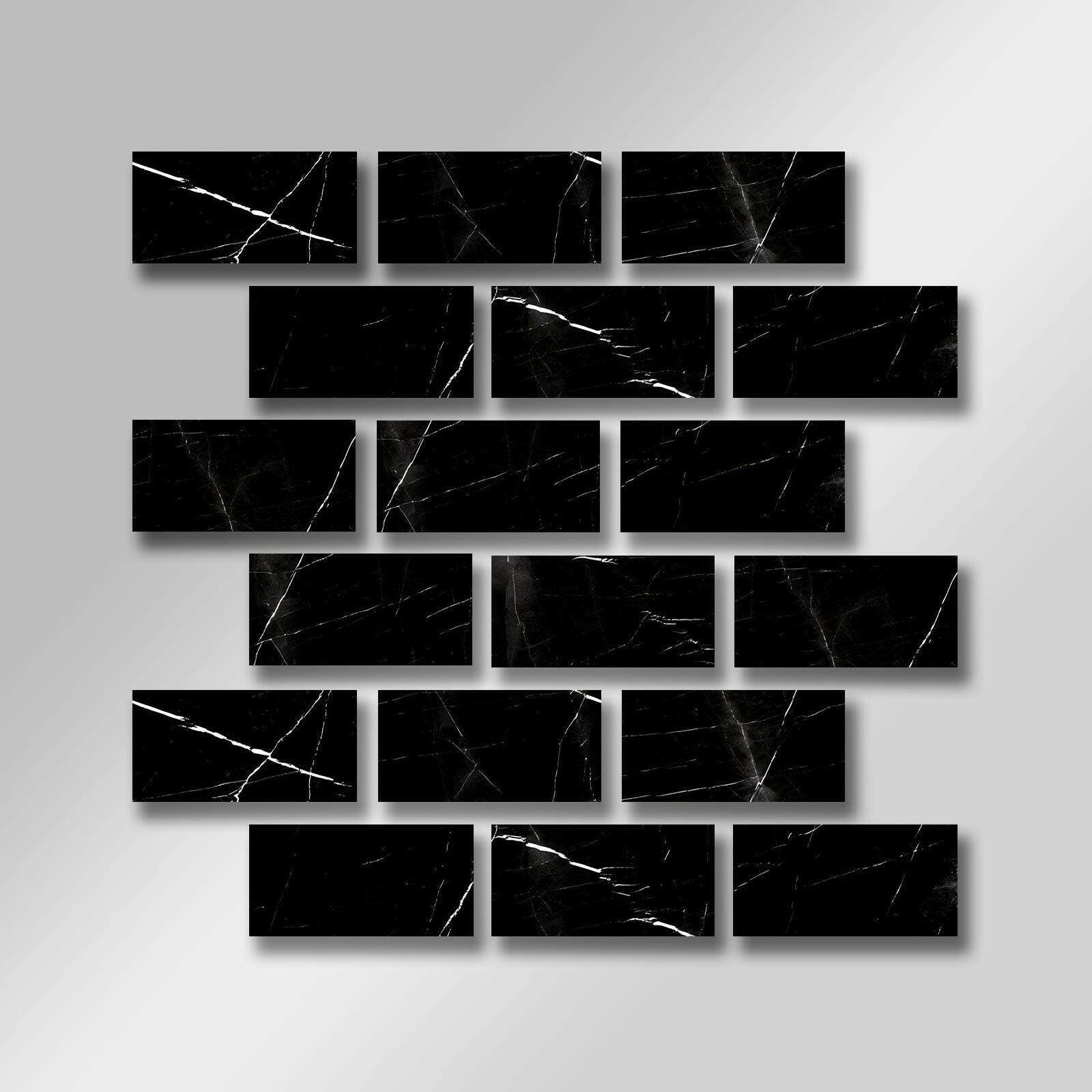 Special Cut | 4x8 Black Marquina Marble Polished Tile Special Cut | 4x8 Black Marquina Marble Polished Tile - American Tile Depot