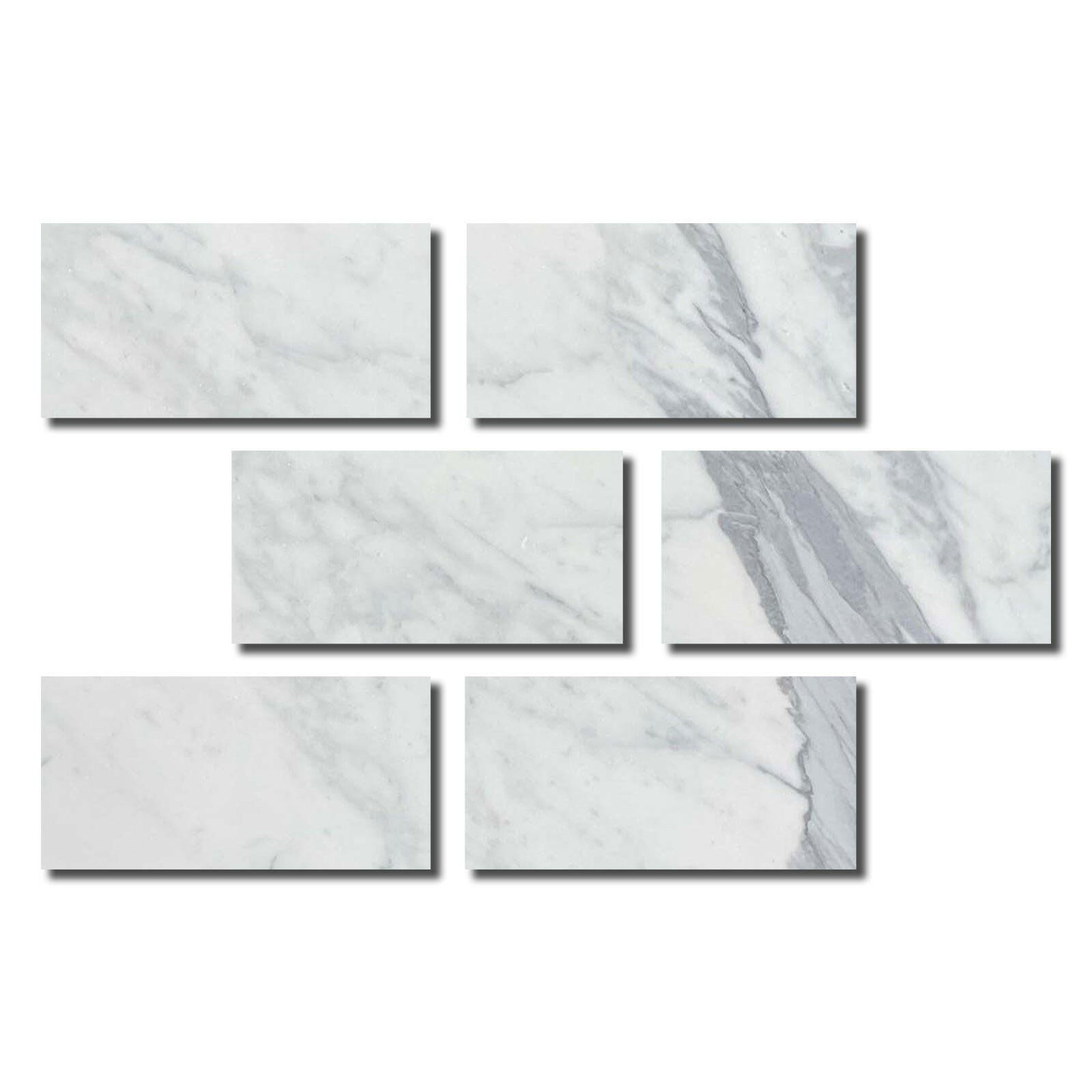 Special Cut | 4x8 Italian Statuary White Marble Honed Tile Special Cut | 4x8 Italian Statuary White Marble Honed Tile - American Tile Depot