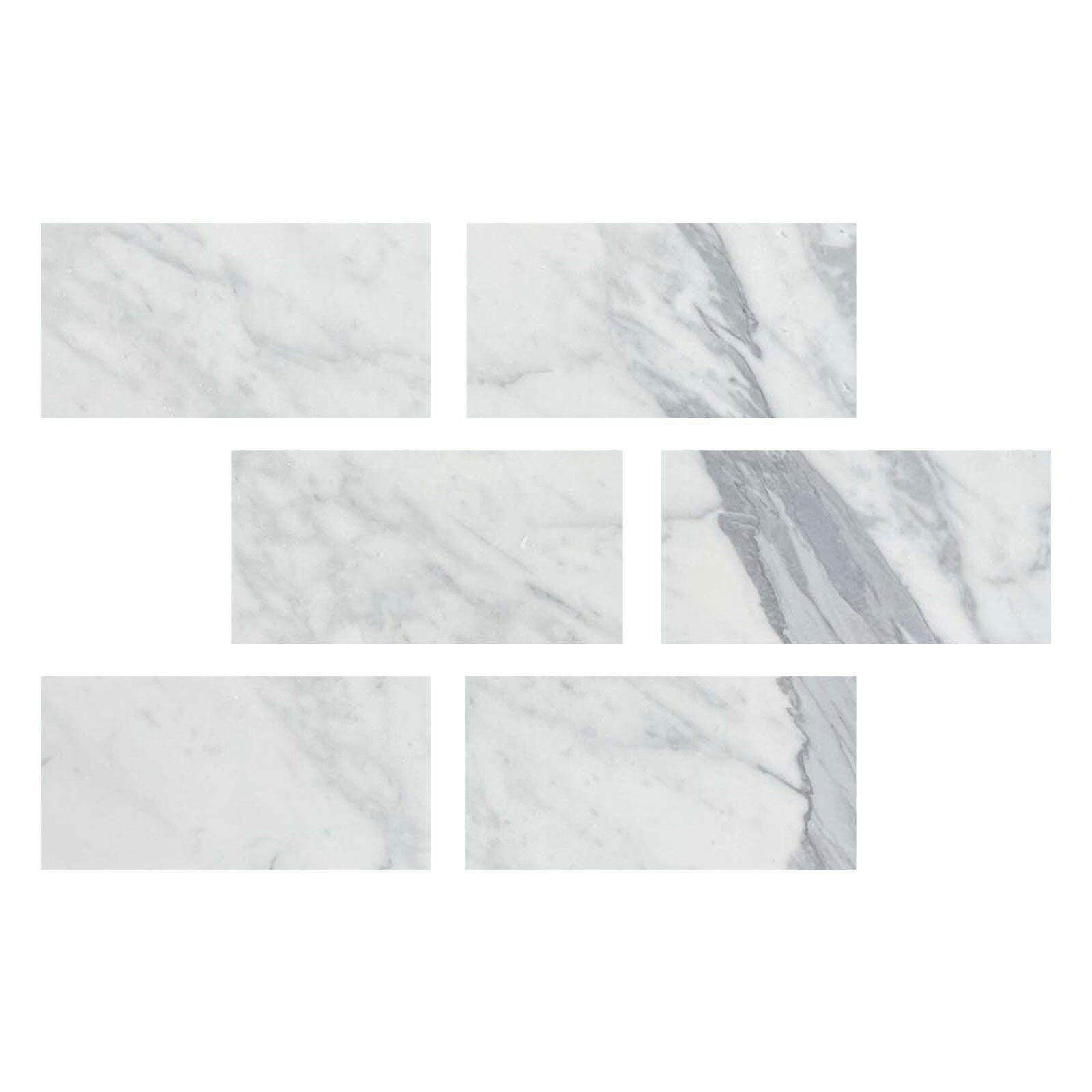 Special Cut | 4x8 Italian Statuary White Marble Honed Tile Special Cut | 4x8 Italian Statuary White Marble Honed Tile - American Tile Depot