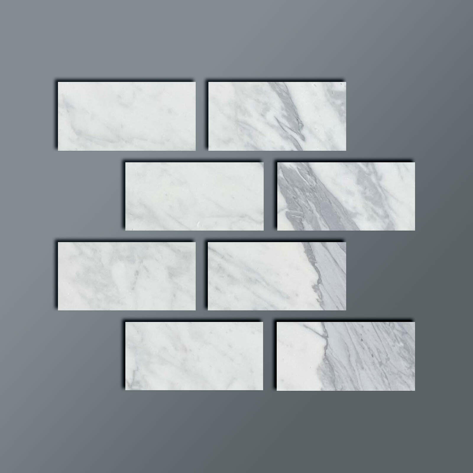 Special Cut | 4x8 Italian Statuary White Marble Polished Tile Special Cut | 4x8 Italian Statuary White Marble Polished Tile - American Tile Depot
