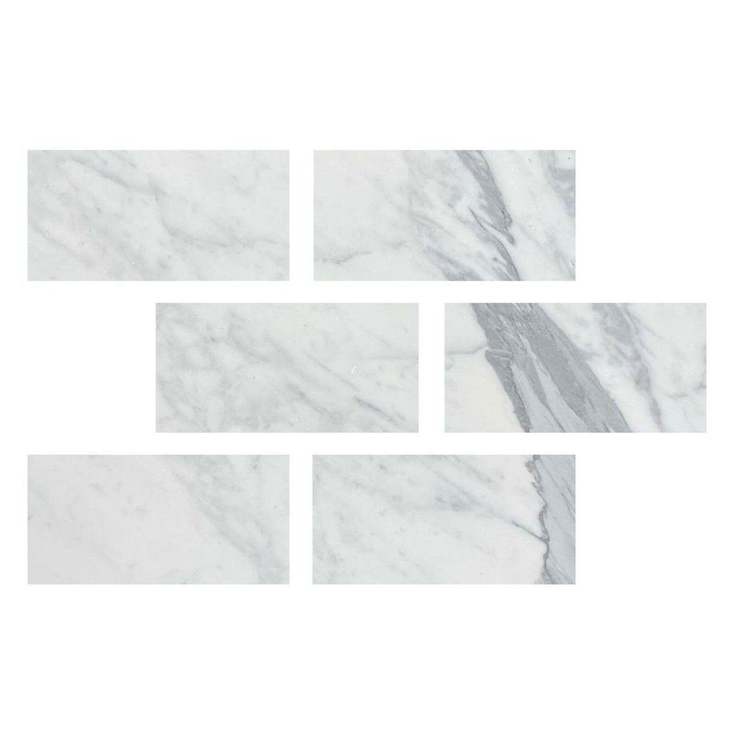 Special Cut | 4x8 Italian Statuary White Marble Polished Tile Special Cut | 4x8 Italian Statuary White Marble Polished Tile - American Tile Depot