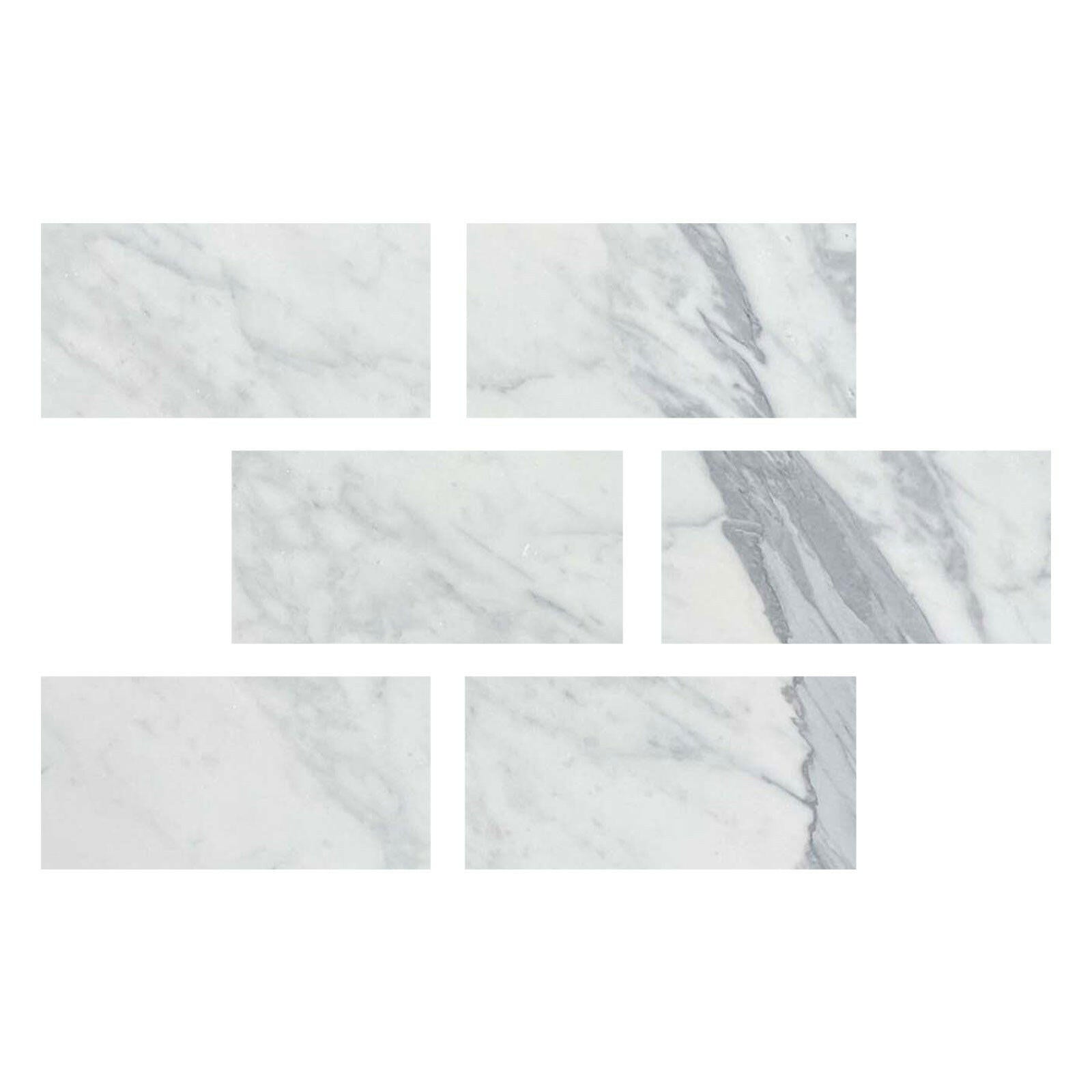 Special Cut | 4x8 Italian Statuary White Marble Polished Tile Special Cut | 4x8 Italian Statuary White Marble Polished Tile - American Tile Depot