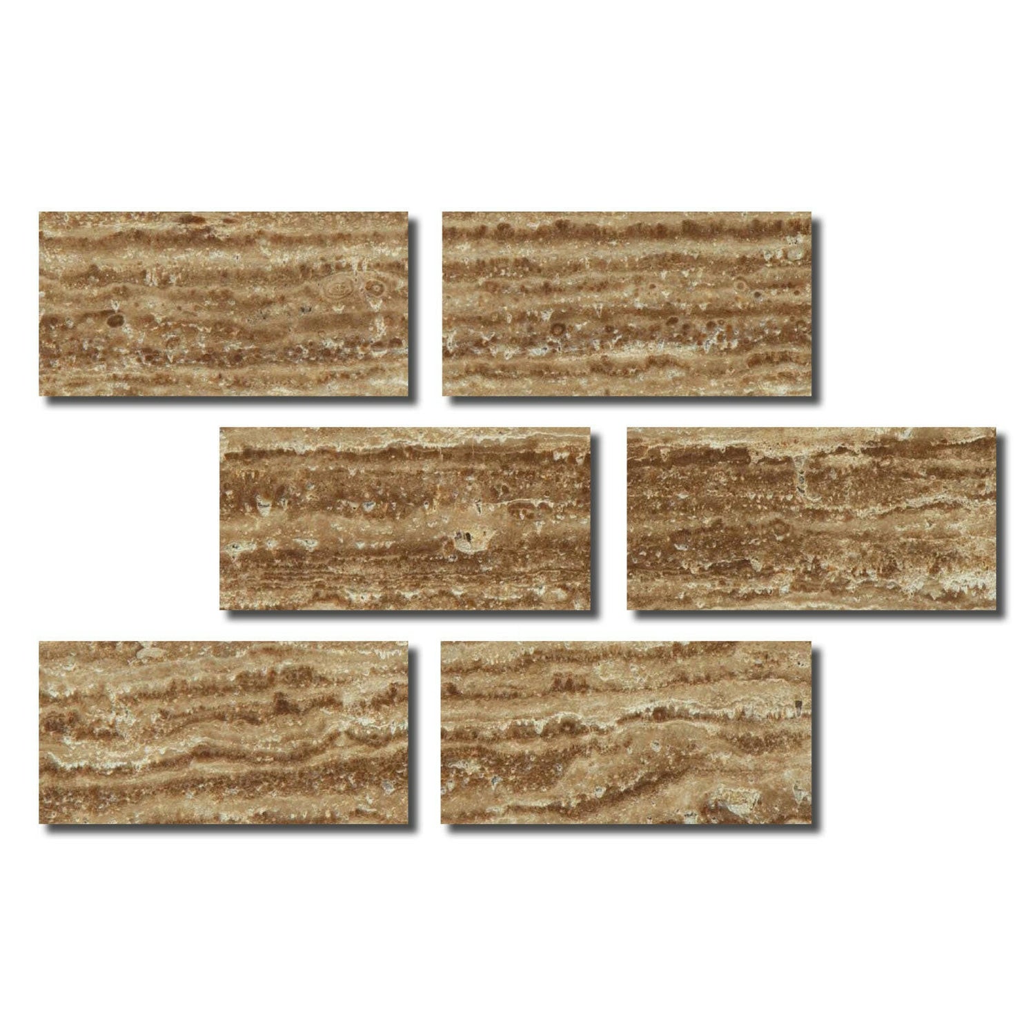 Special Cut | 4x8 Noce Exotic Travertine (Vein-Cut) Filled & Honed Tile Special Cut | 4x8 Noce Exotic Travertine (Vein-Cut) Filled & Honed Tile - American Tile Depot