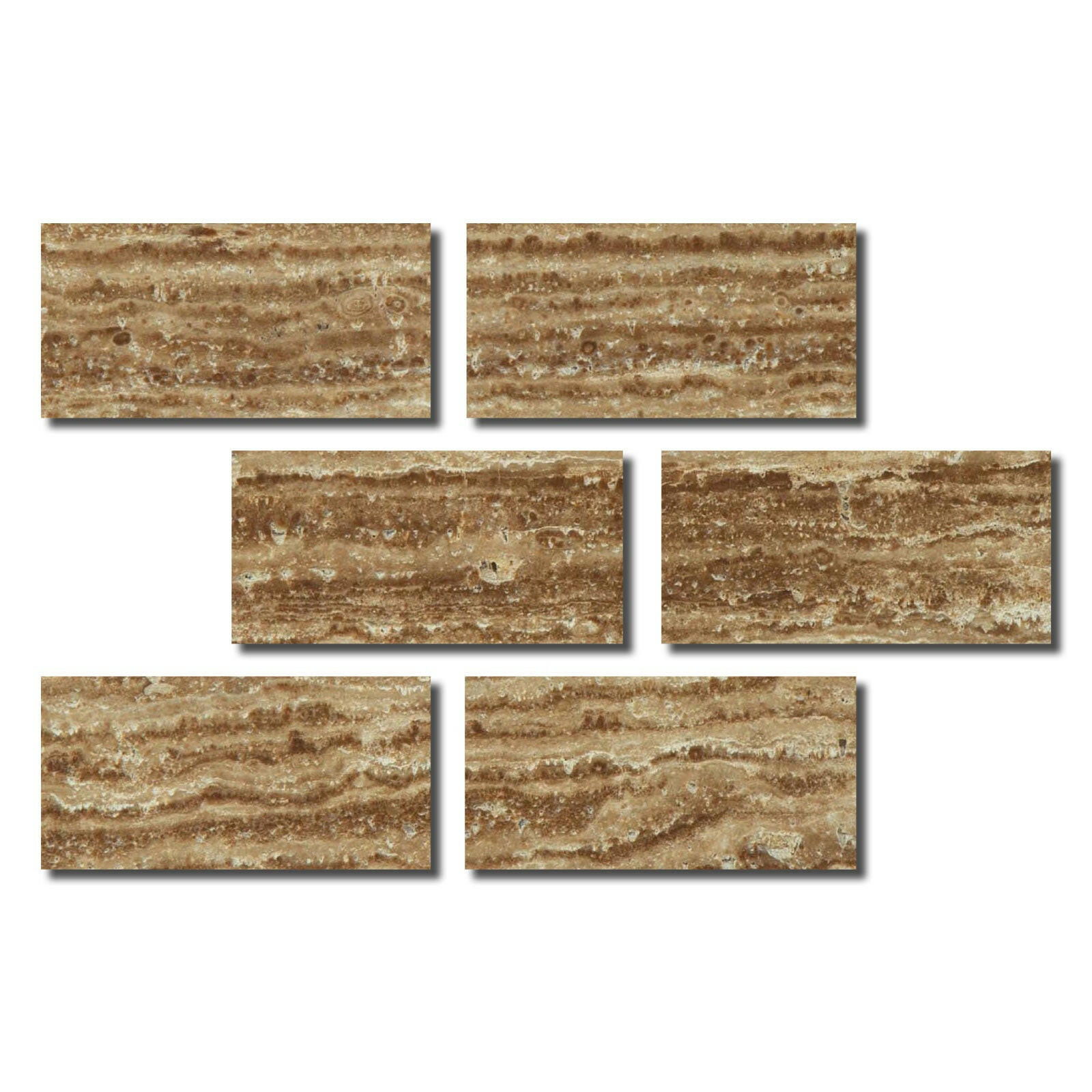 Special Cut | 4x8 Noce Exotic Travertine (Vein-Cut) Filled & Honed Tile Special Cut | 4x8 Noce Exotic Travertine (Vein-Cut) Filled & Honed Tile - American Tile Depot
